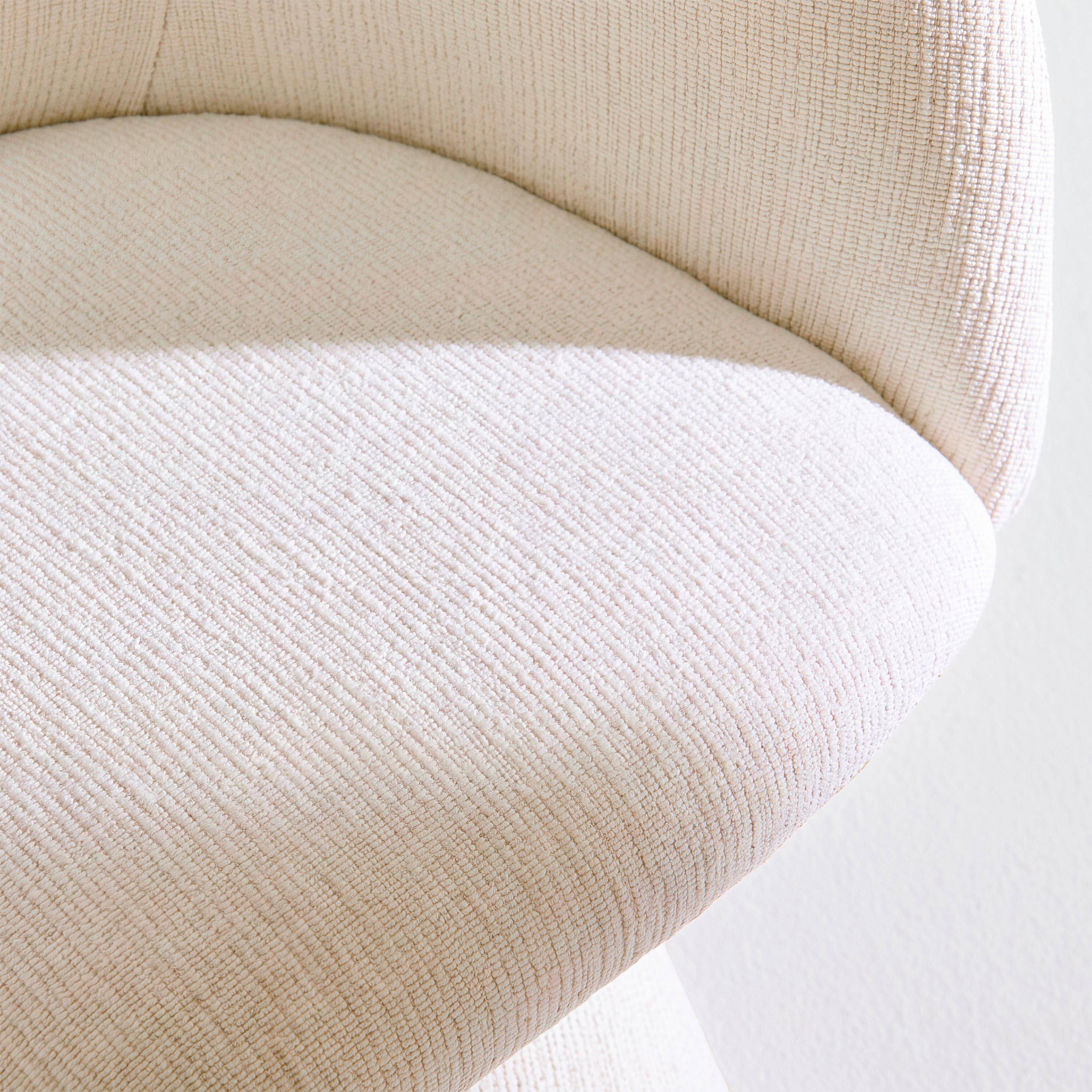 Fauteuil van katoen stof 180° draaibaar beige - Assia Photo5