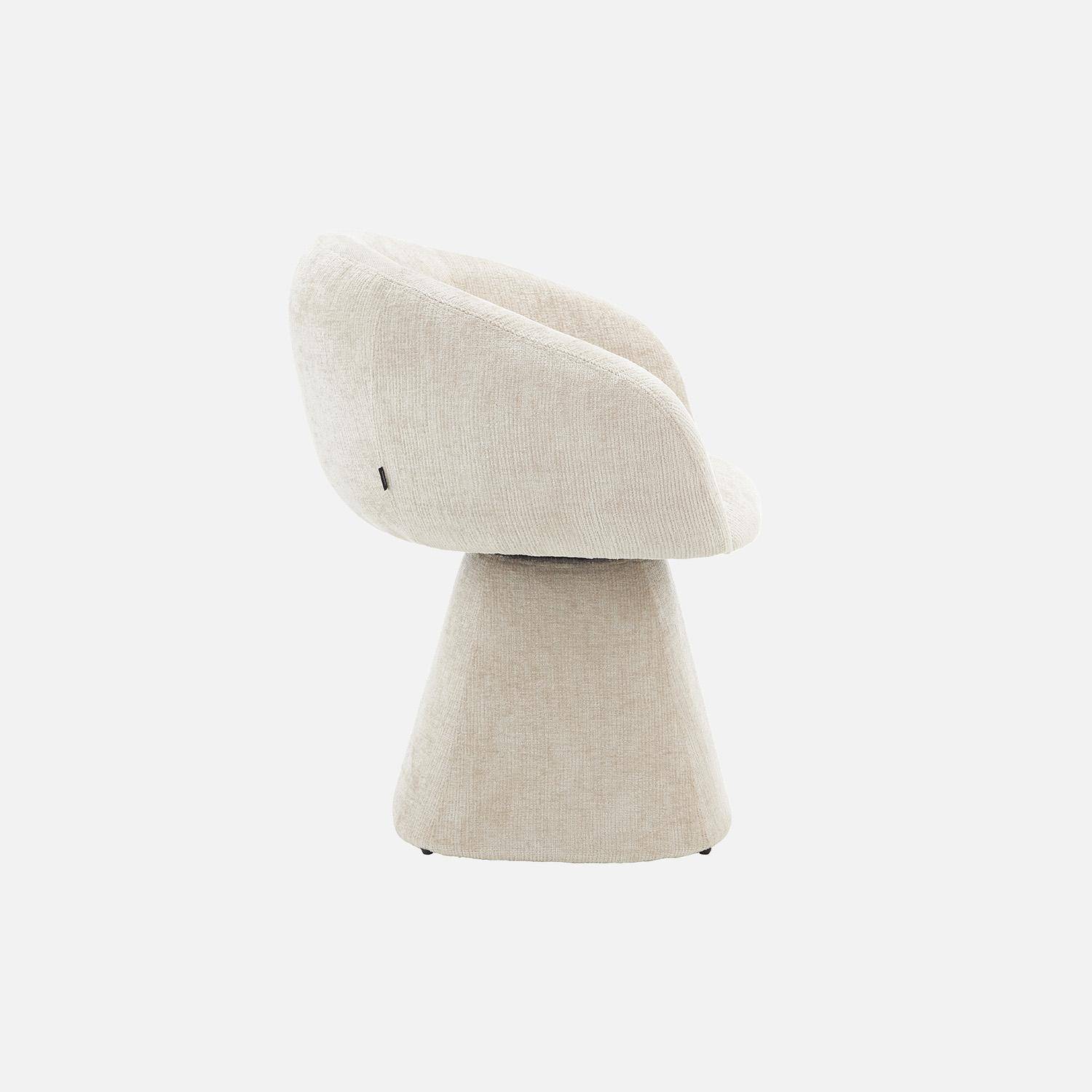 Poltrona girevole 180° in tessuto di cotone Beige - 69x64x80.5 cm Photo3
