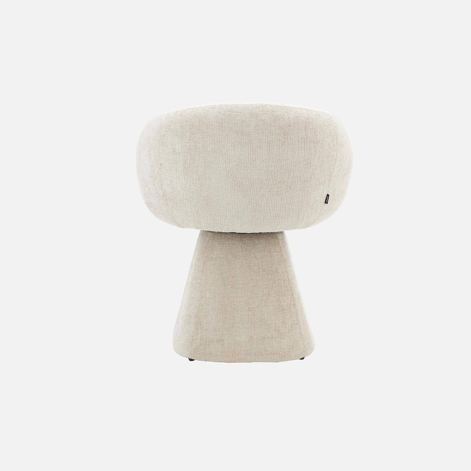 Poltrona girevole 180° in tessuto di cotone Beige - 69x64x80.5 cm Photo2
