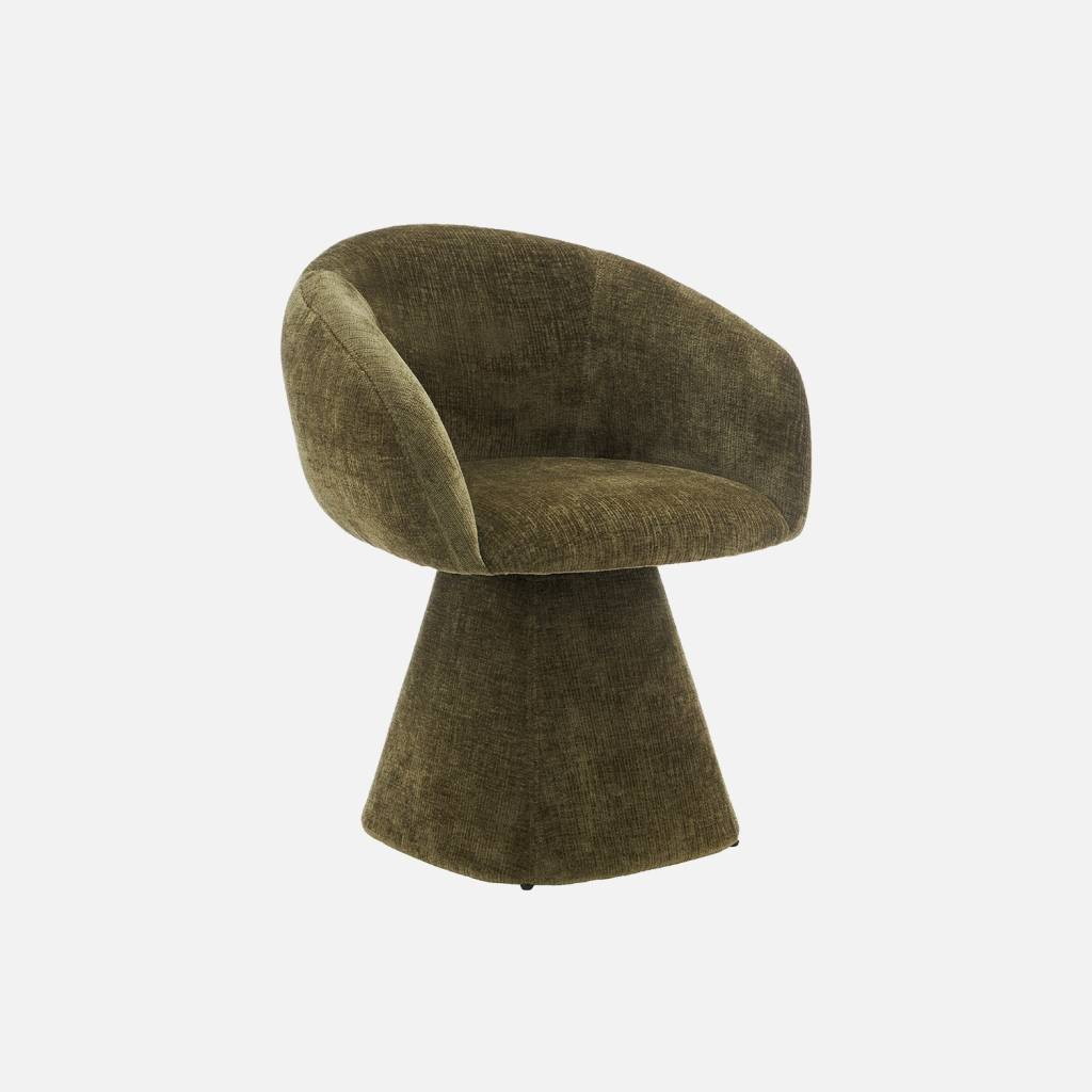 Poltrona girevole 180° in tessuto di cotone, Verde kaki