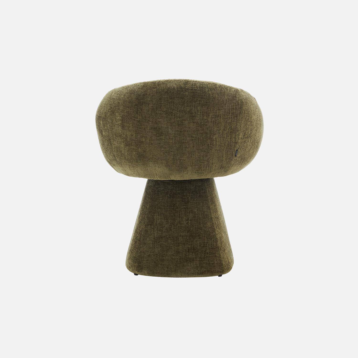 Poltrona girevole 180° in tessuto di cotone Verde kaki - 69x64x80.5 cm Photo2