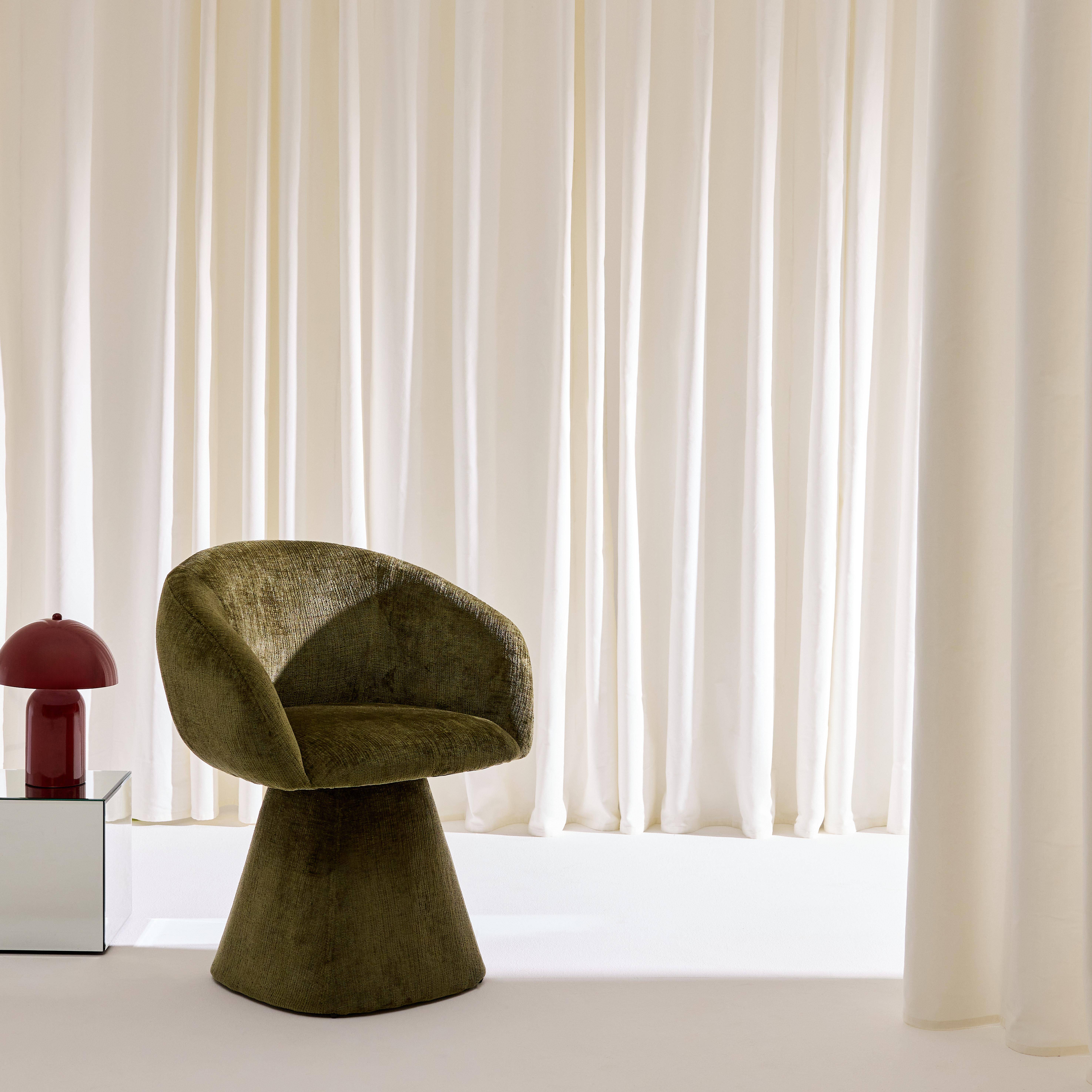 Fauteuil 180° draaibaar van katoen stof kaki - Assia,sweeek,Photo1