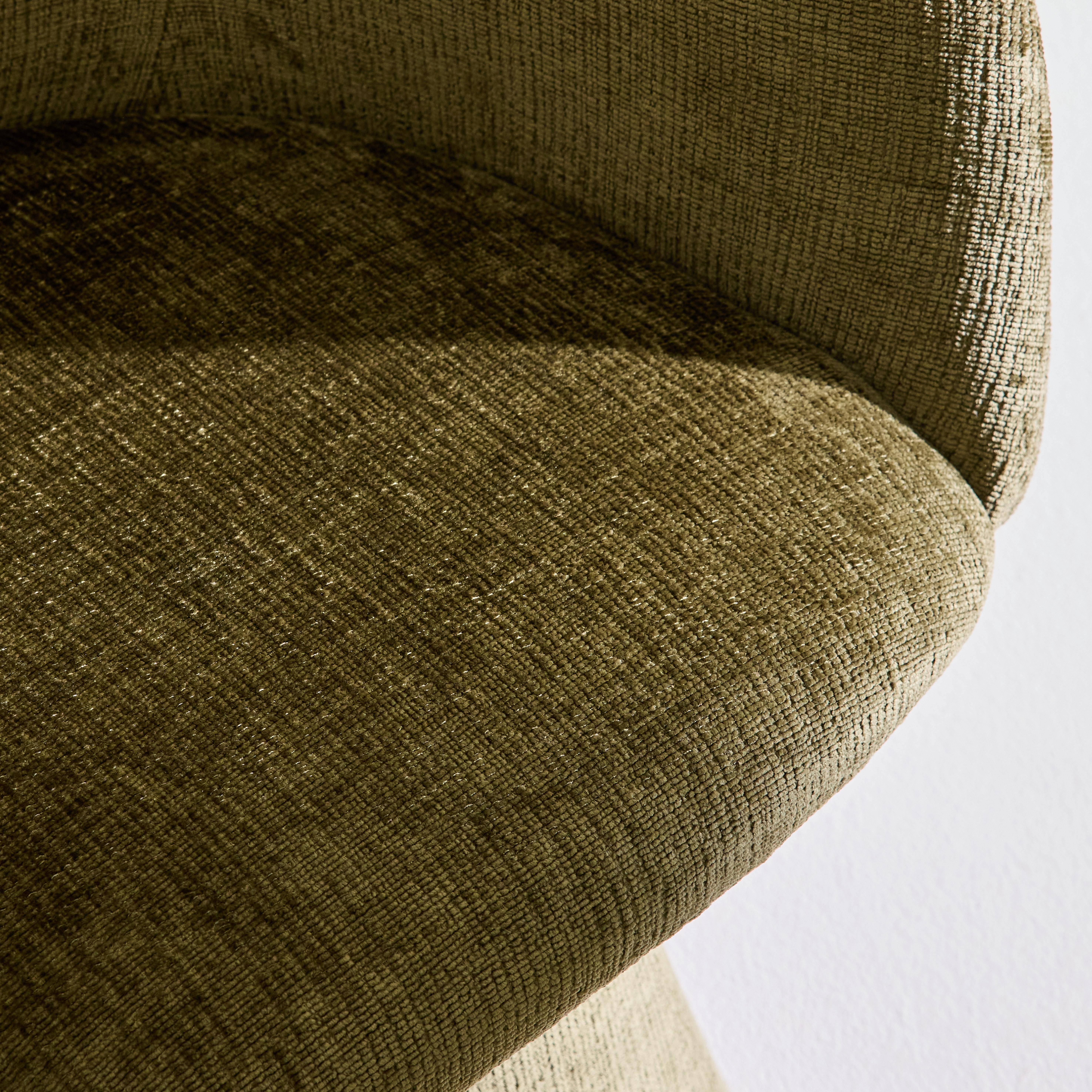 Fauteuil 180° draaibaar van katoen stof kaki - Assia Photo5