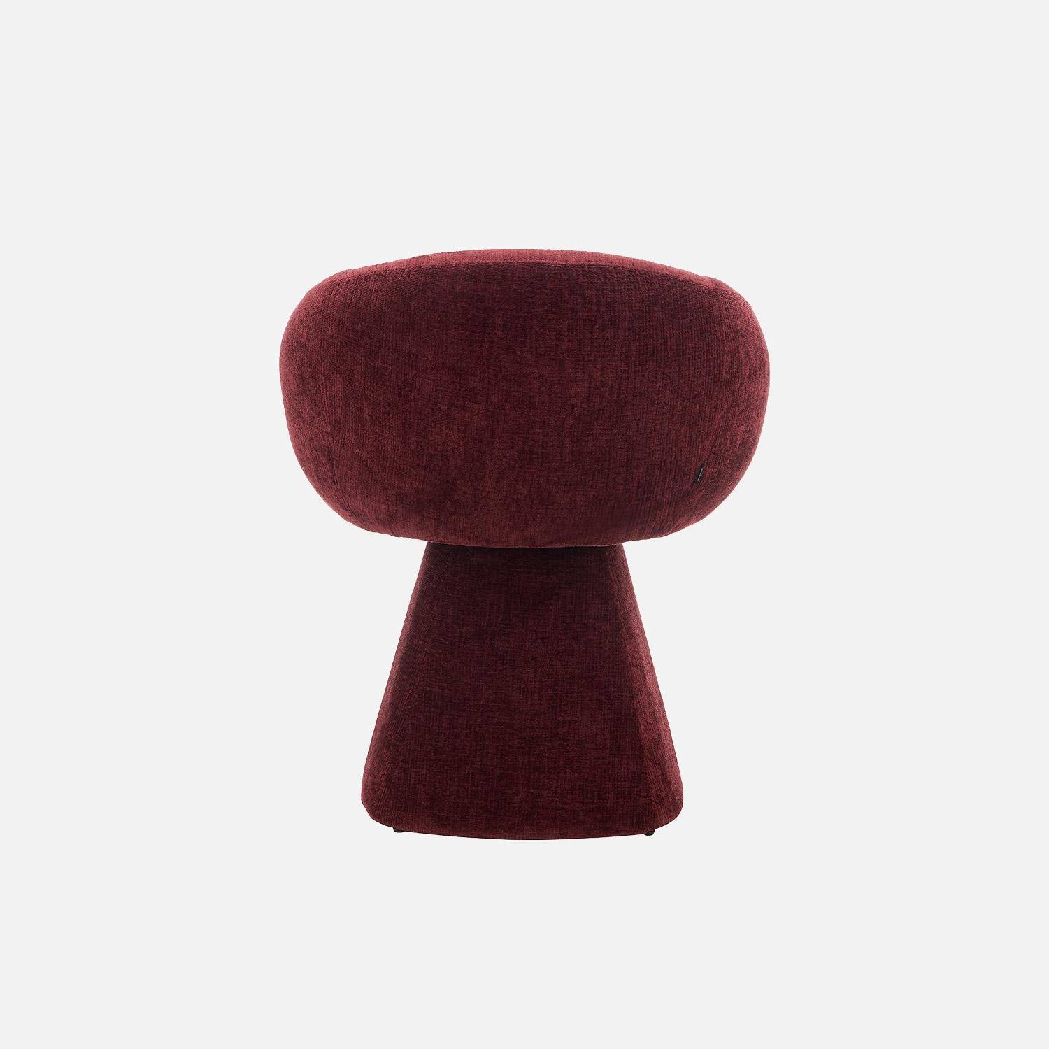 Poltrona girevole 180° in tessuto di cotone Bordeaux - 69x64x80.5 cm Photo2