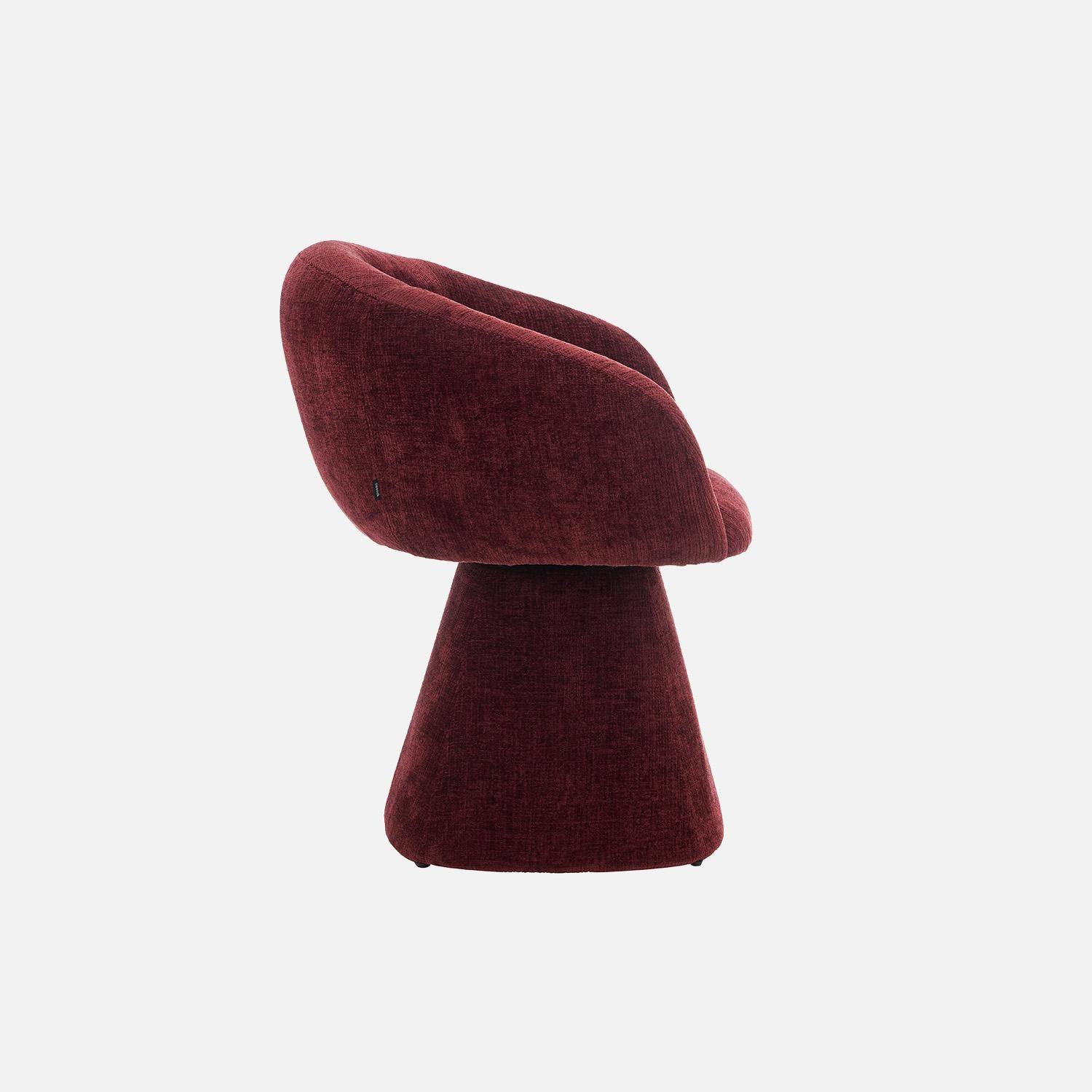 Poltrona girevole 180° in tessuto di cotone Bordeaux - 69x64x80.5 cm,sweeek,Photo3