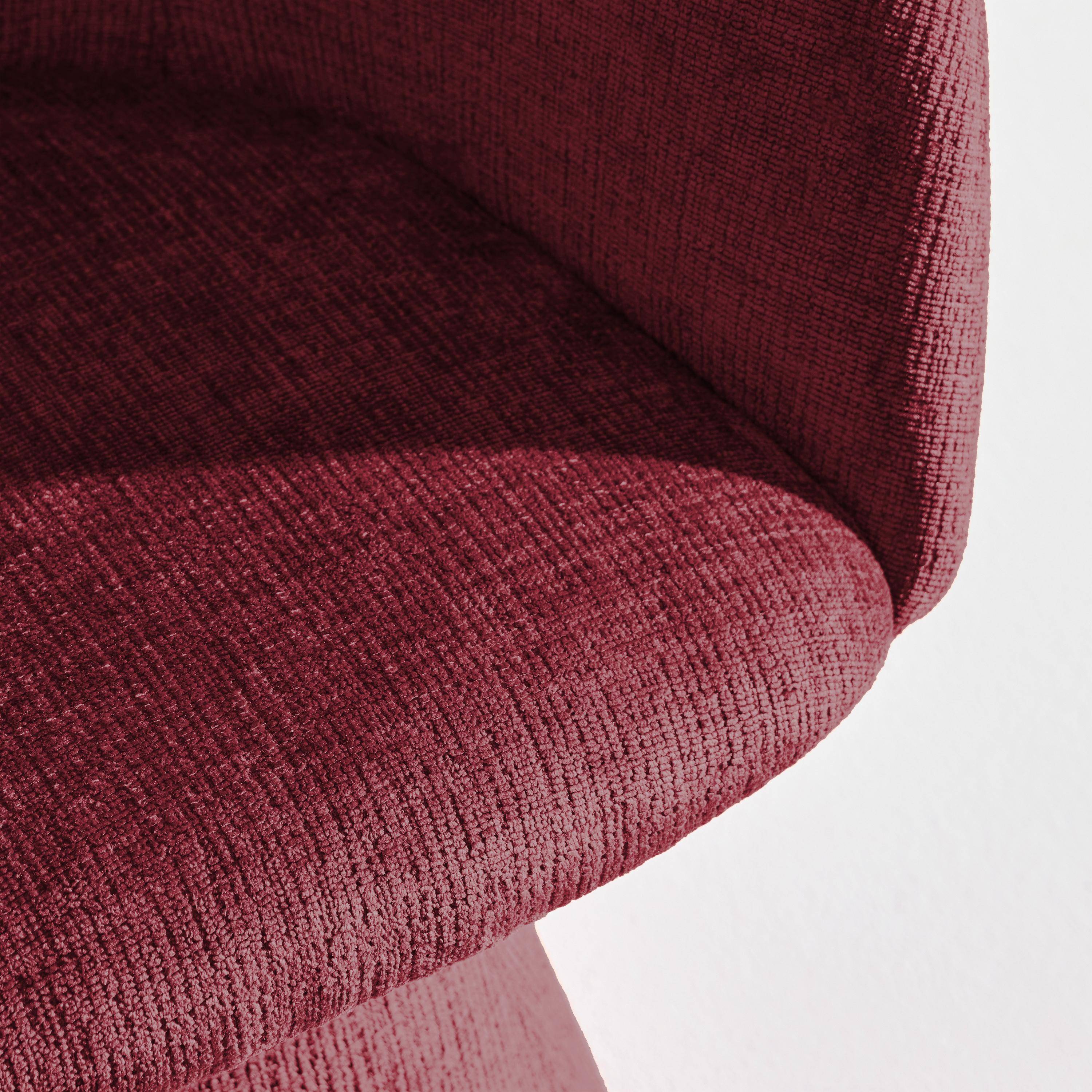 Fauteuil 180° draaibaar van katoen stof bordeauxrood - Assia,sweeek,Photo5