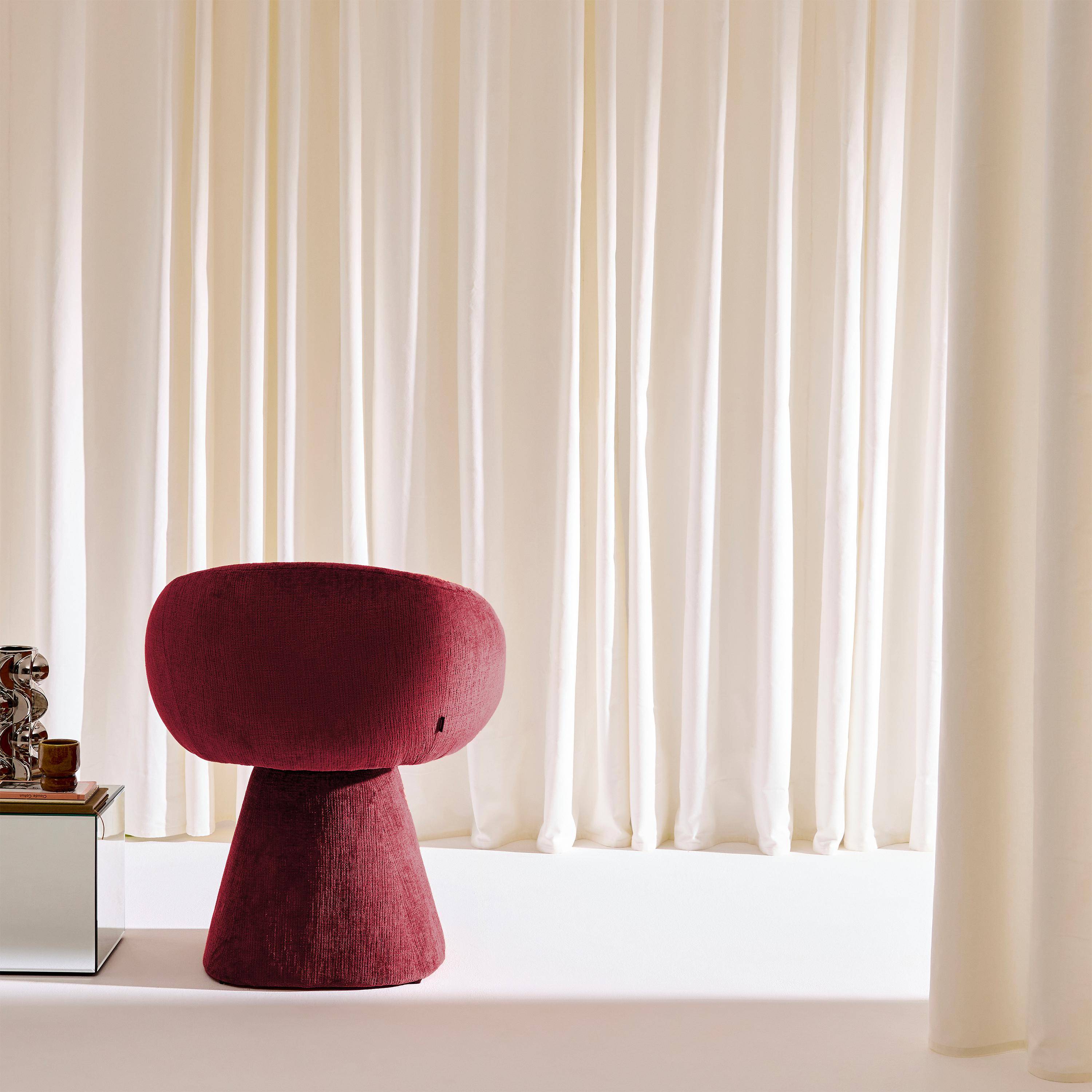 Fauteuil 180° draaibaar van katoen stof bordeauxrood - Assia,sweeek,Photo4
