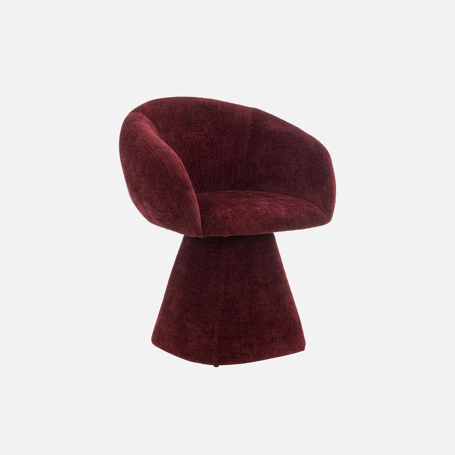 Poltrona girevole 180° in tessuto di cotone Bordeaux - 69x64x80.5 cm,sweeek,Photo1