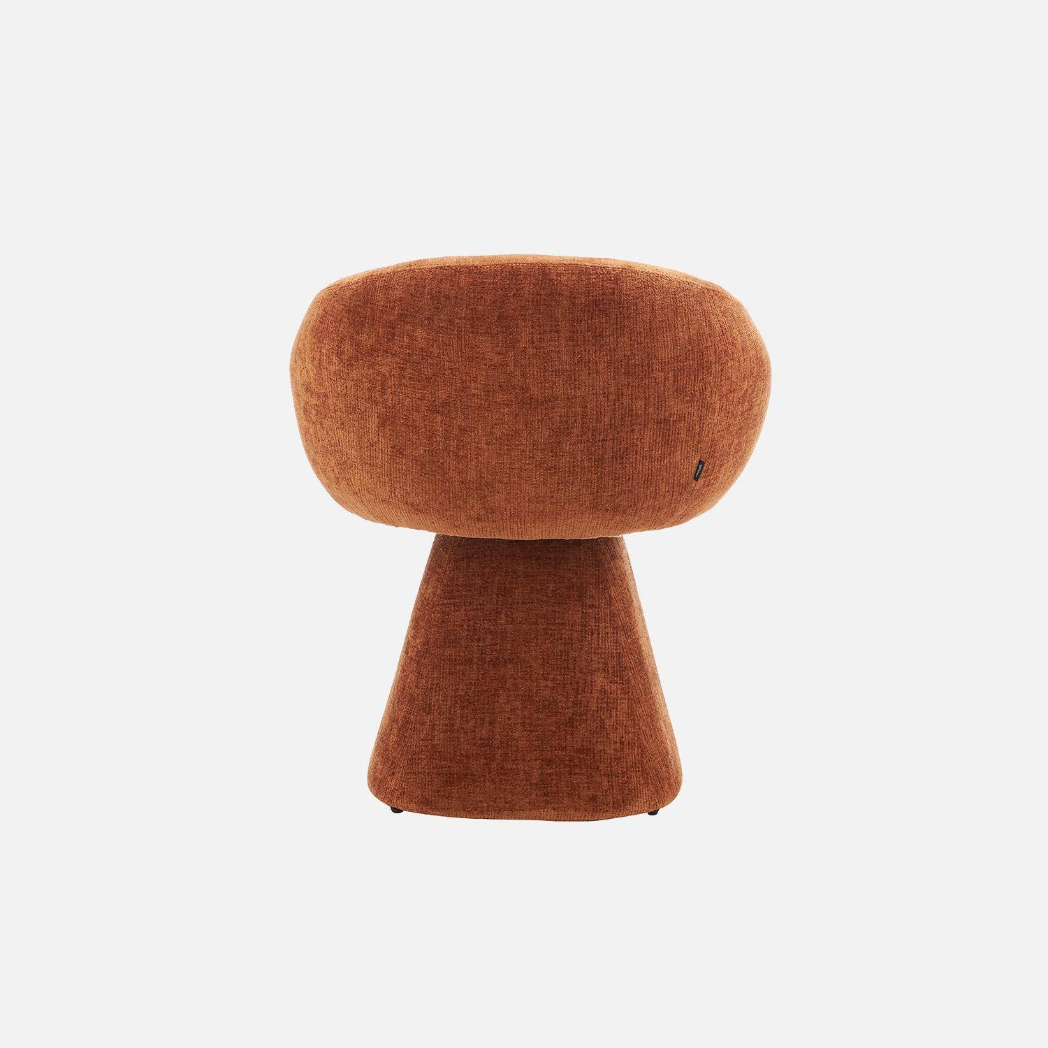 Poltrona girevole 180° in tessuto di cotone Terracotta - 69x64x80.5 cm Photo2