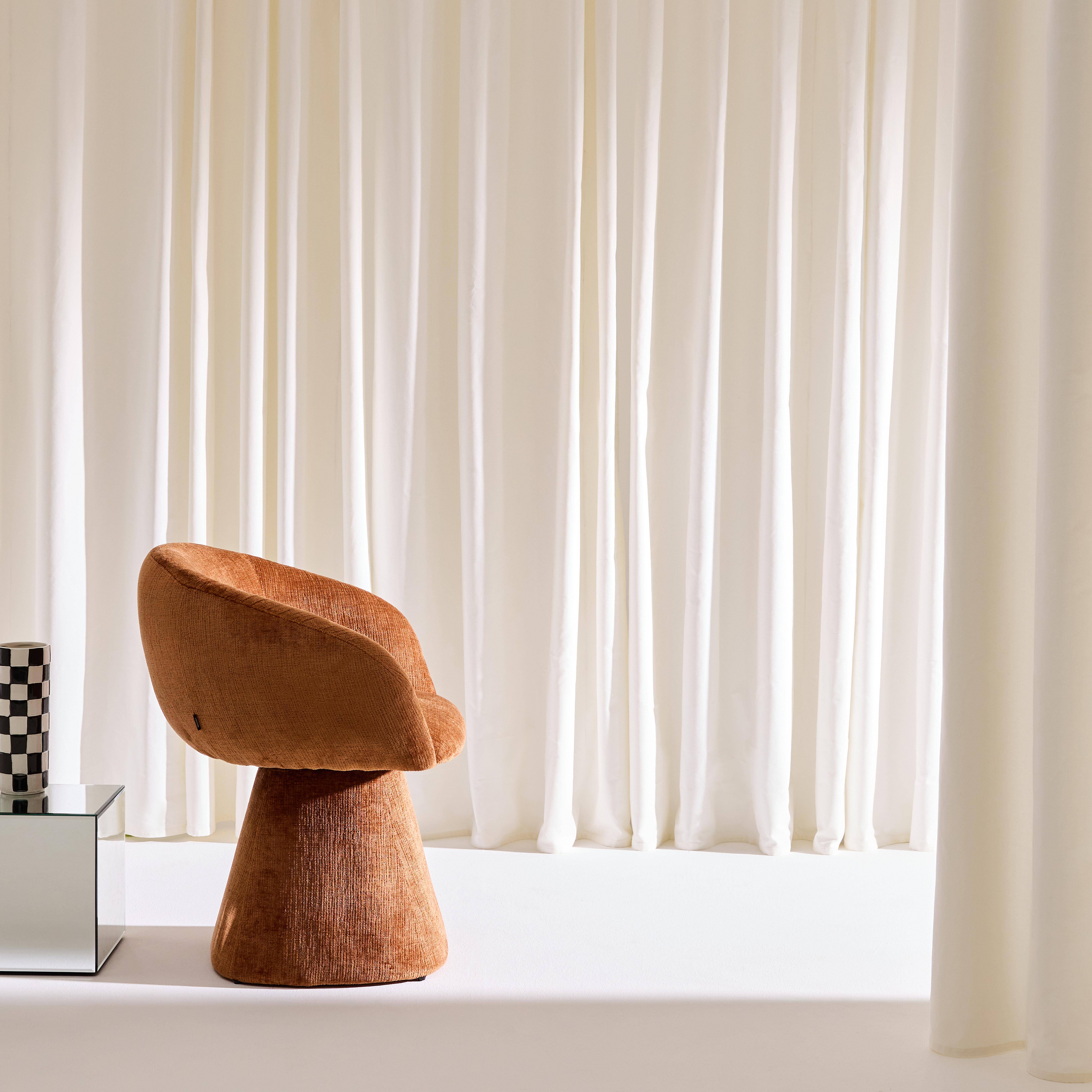 Fauteuil 180° draaibaar van katoen stof terracotta - Assia,sweeek,Photo2