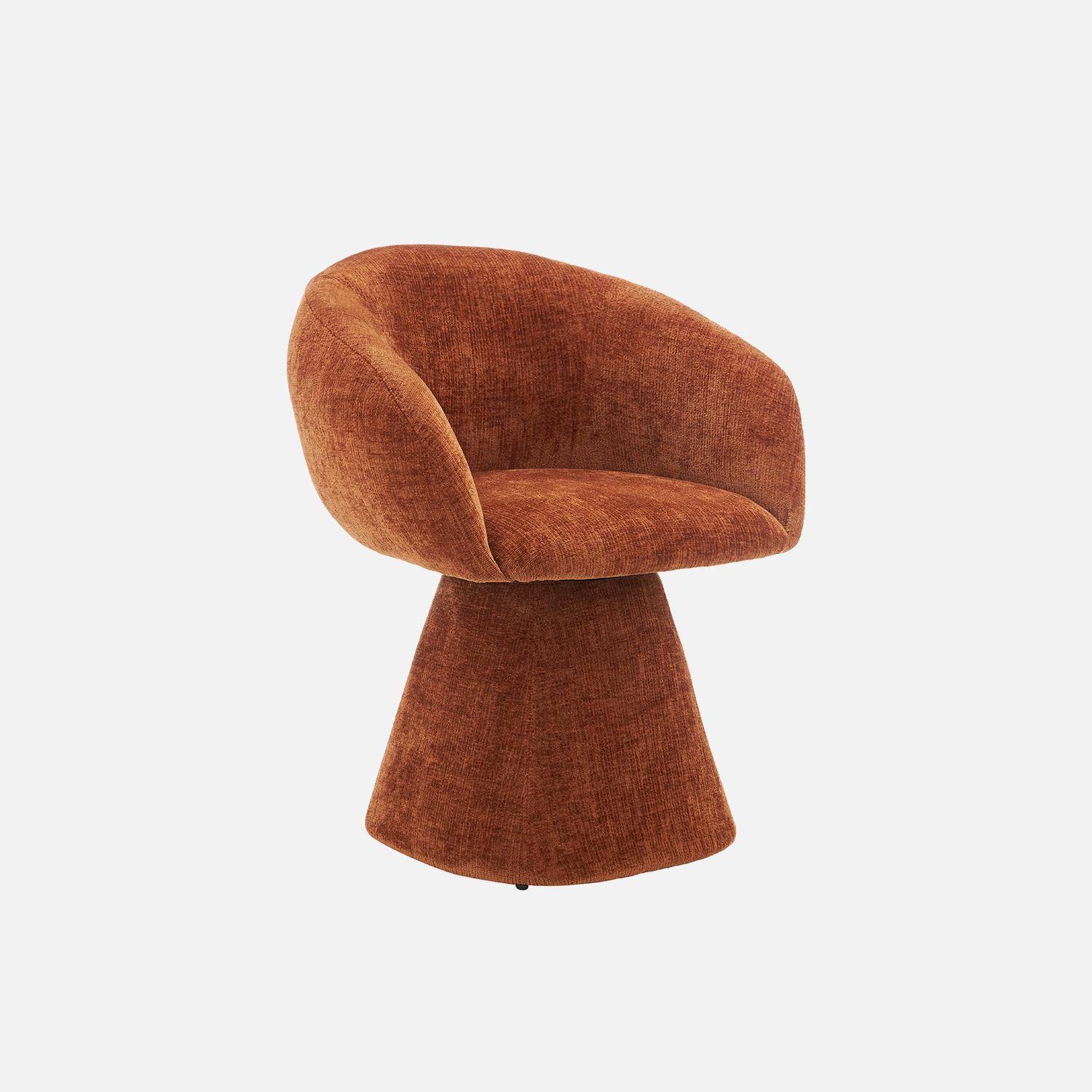 Poltrona girevole 180° in tessuto di cotone Terracotta - 69x64x80.5 cm Photo1