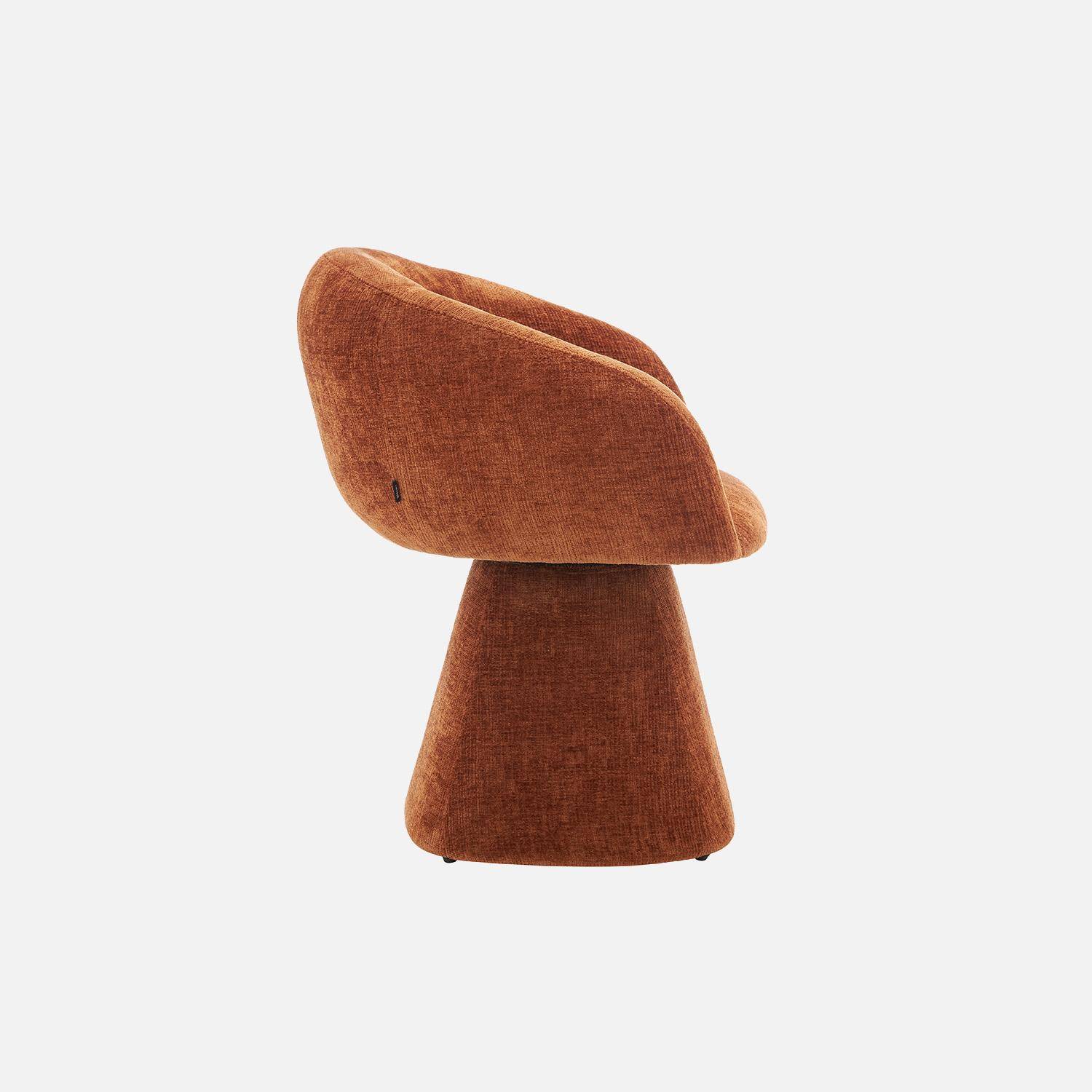 Poltrona girevole 180° in tessuto di cotone Terracotta - 69x64x80.5 cm,sweeek,Photo3