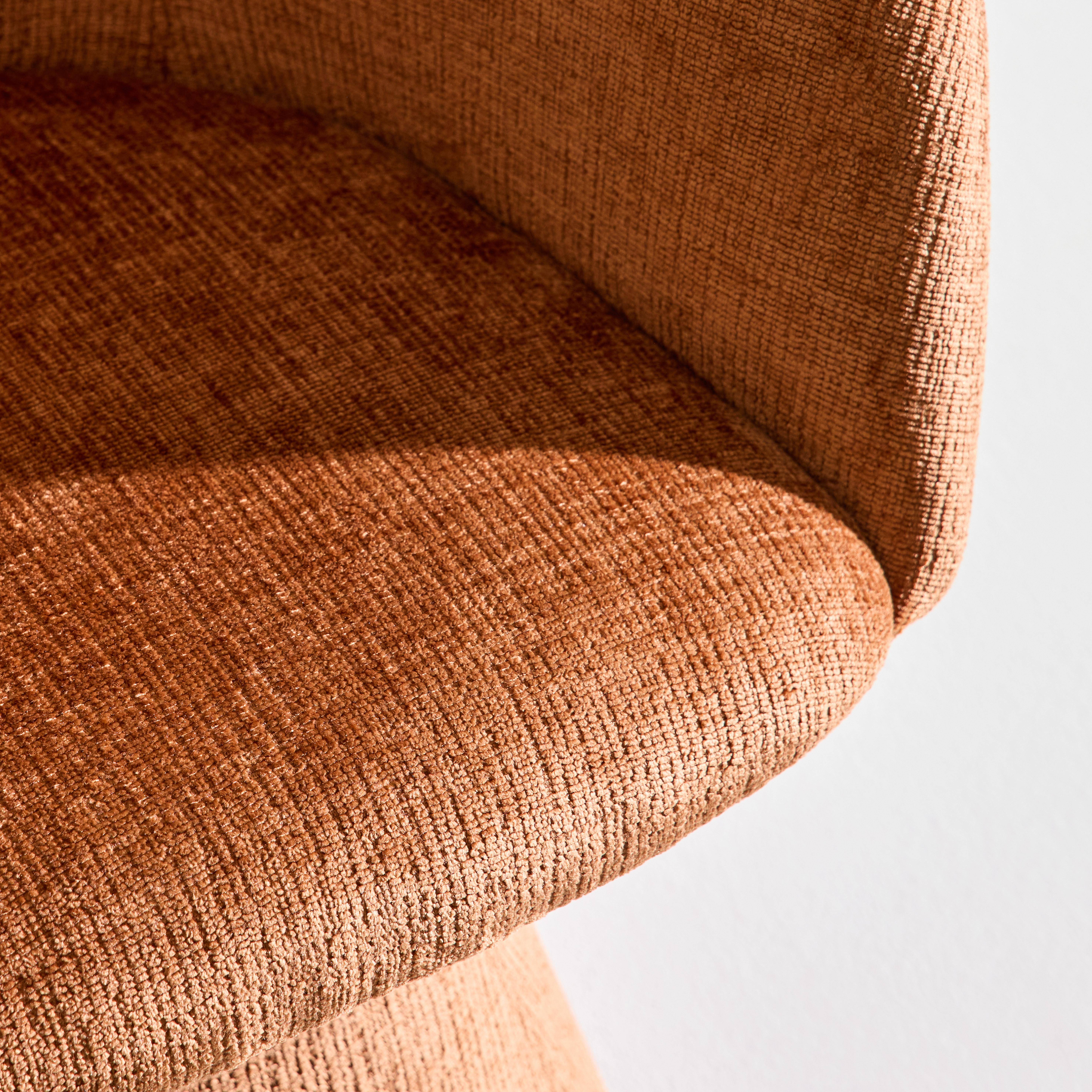 Fauteuil 180° draaibaar van katoen stof terracotta - Assia,sweeek,Photo5