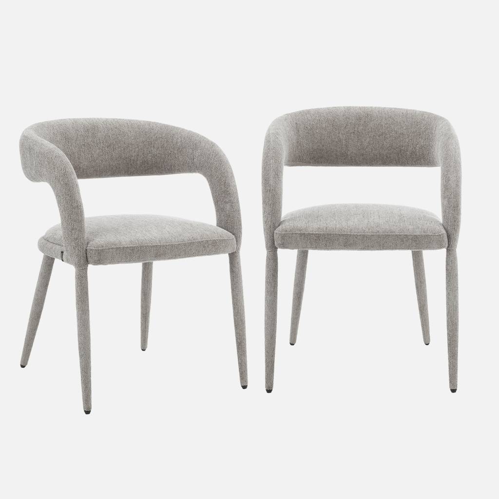 Sillón contemporáneo de tela, set de 2, Pardo