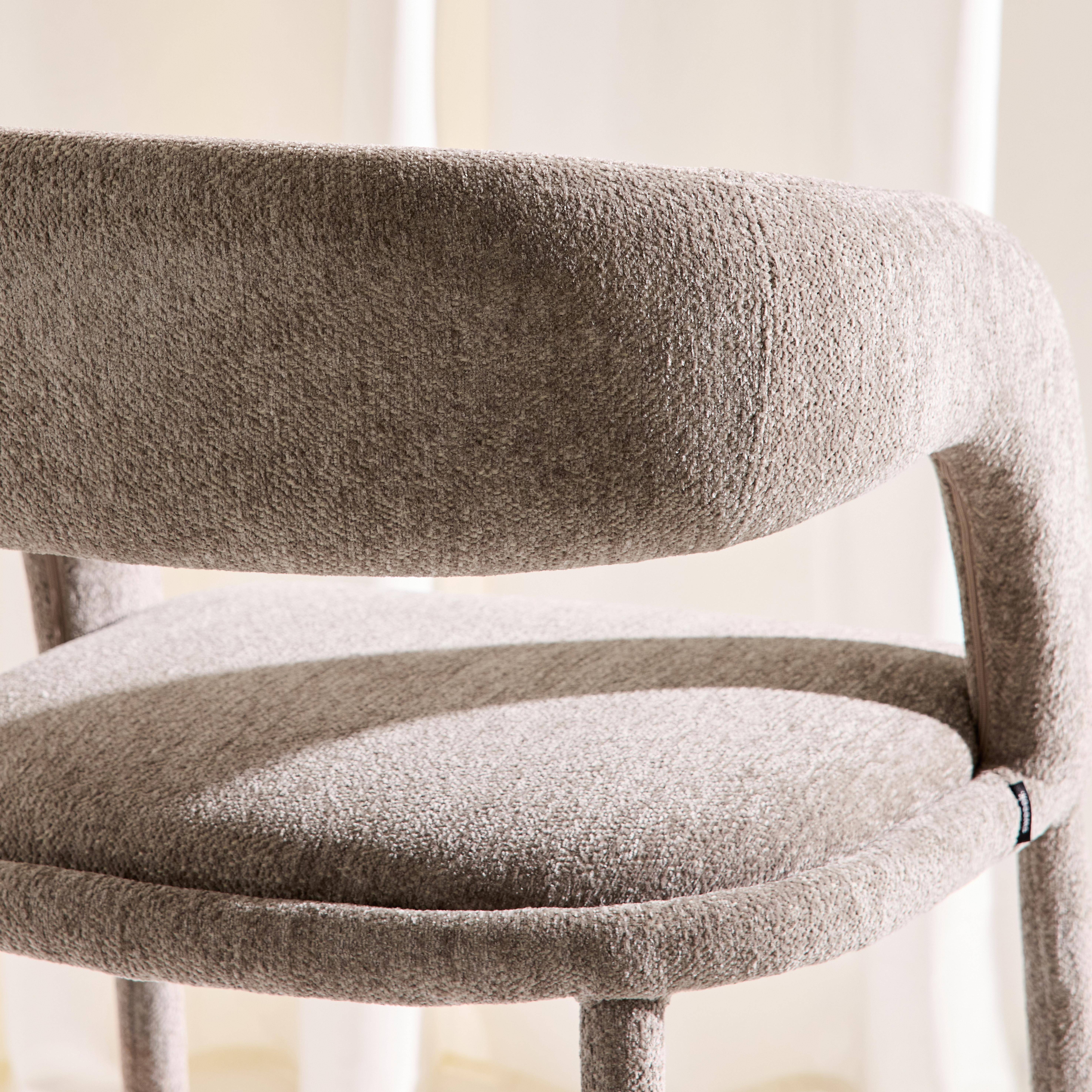 Set van 2 eigentijdse eetkamerstoelen stof taupe - Alessia Photo5