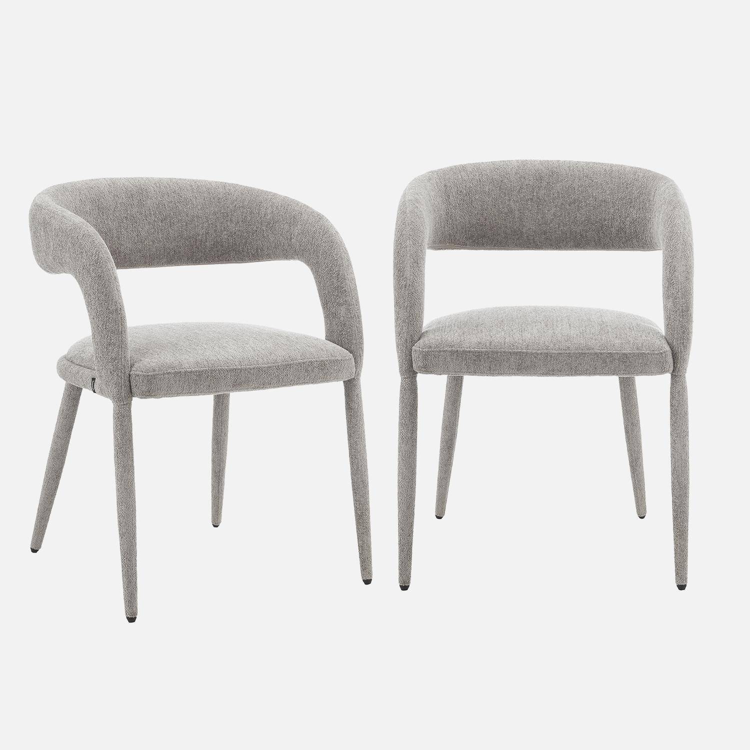 Sillón contemporáneo de tela, set de 2 Pardo - 57.5x58x77.5 cm Photo1