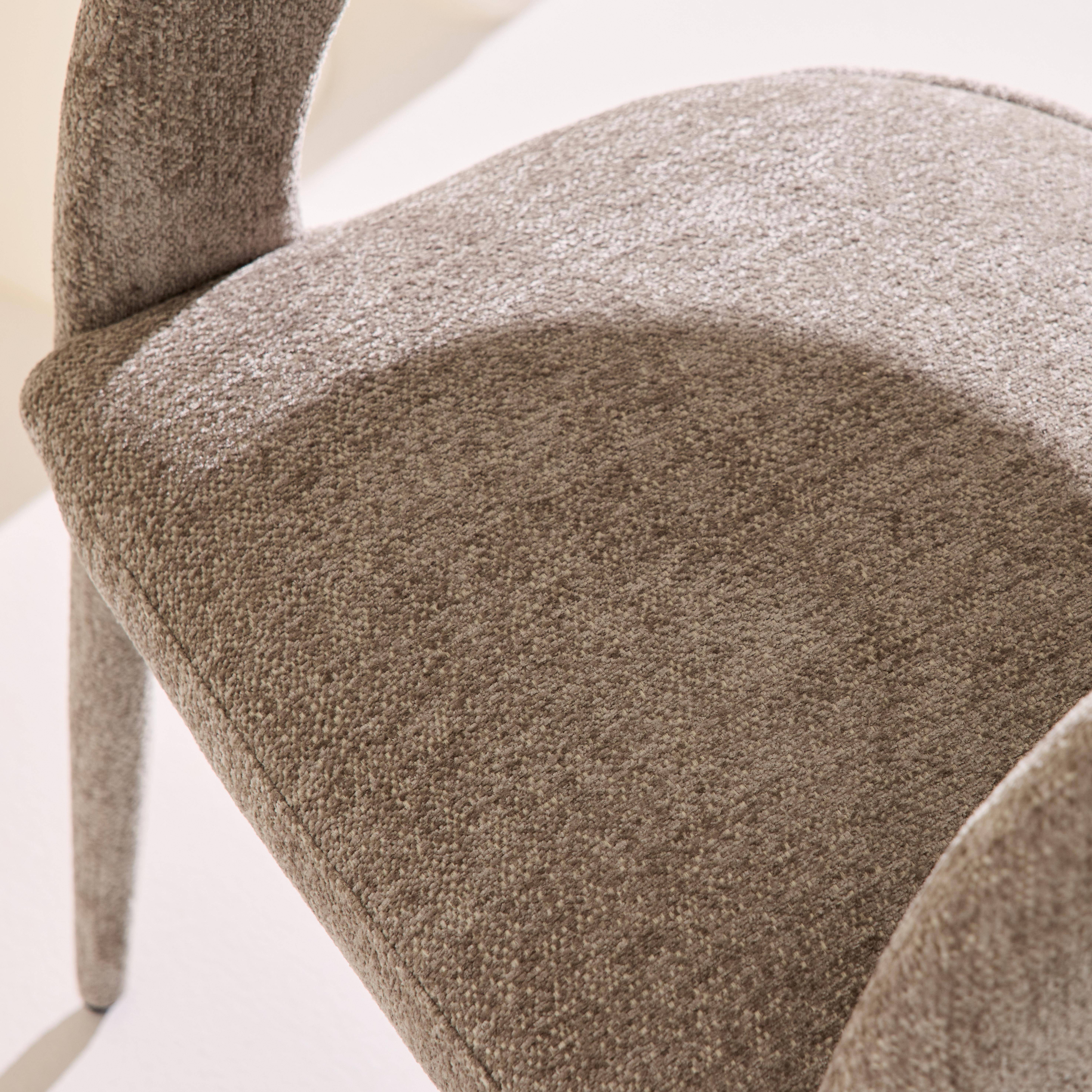 Set van 2 eigentijdse eetkamerstoelen stof taupe - Alessia,sweeek,Photo4