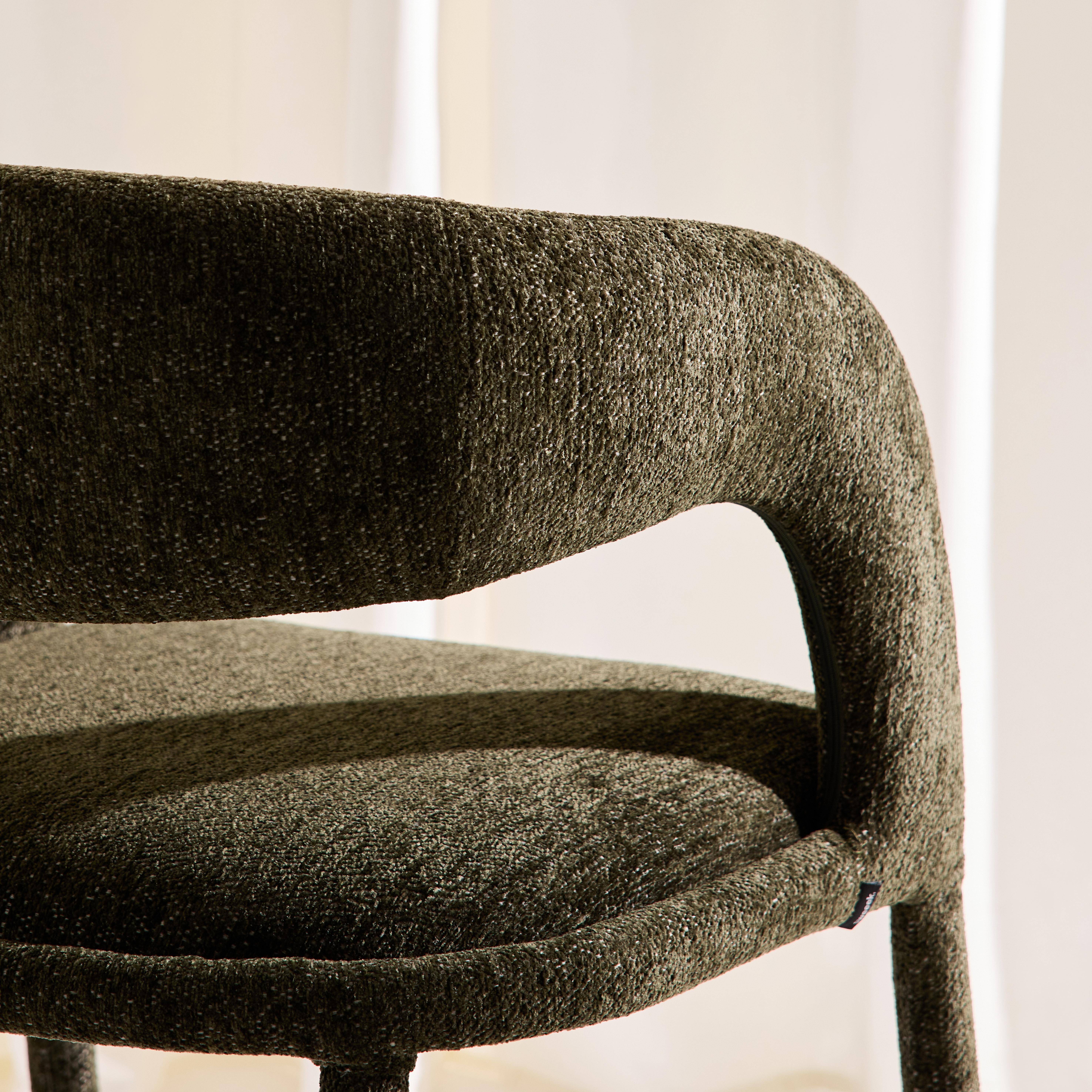 Sillón contemporáneo de tela, set de 2 Verde kaki - 57.5x58x77.5 cm Photo5
