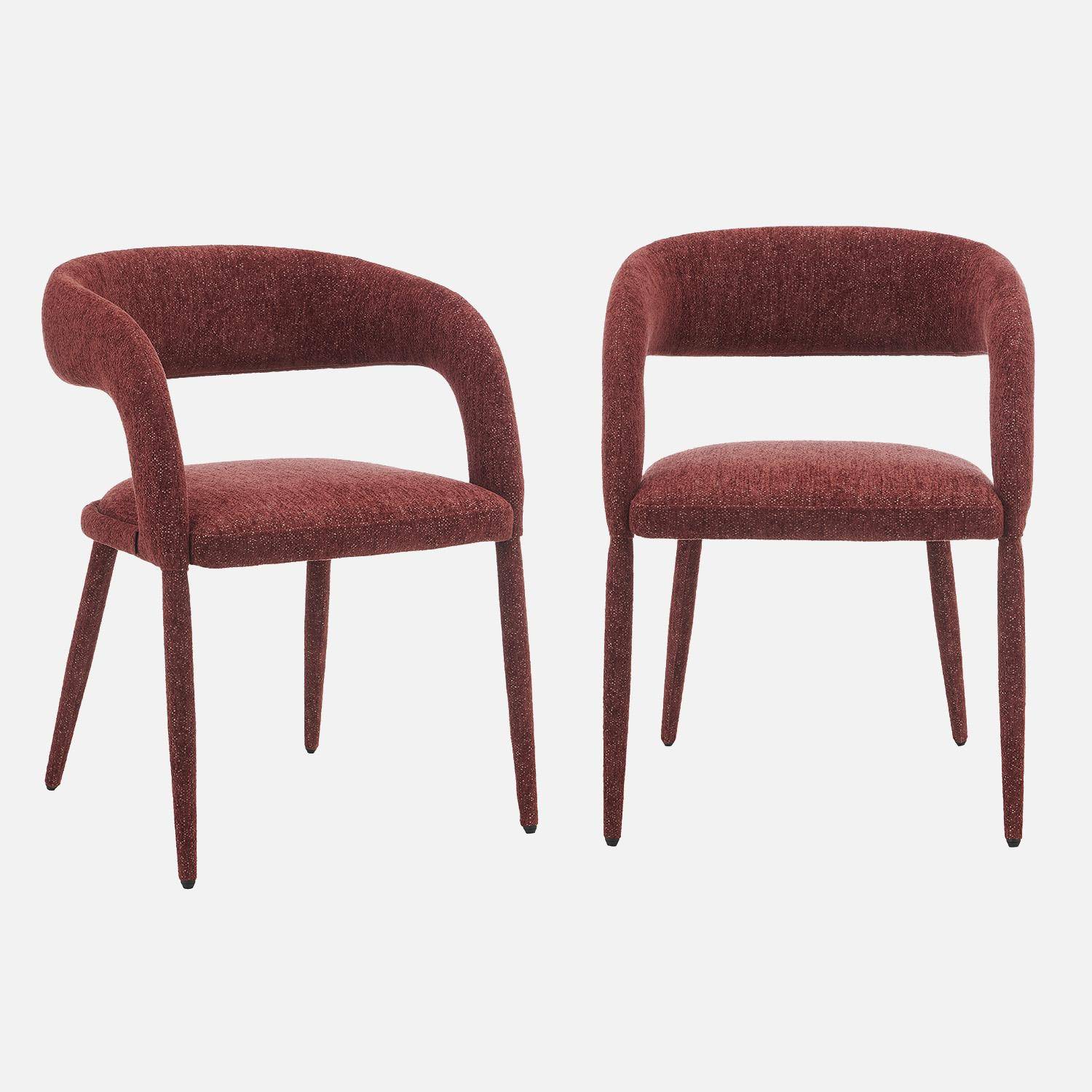 Sillón contemporáneo de tela, set de 2 Burdeos - 57.5x58x77.5 cm Photo1