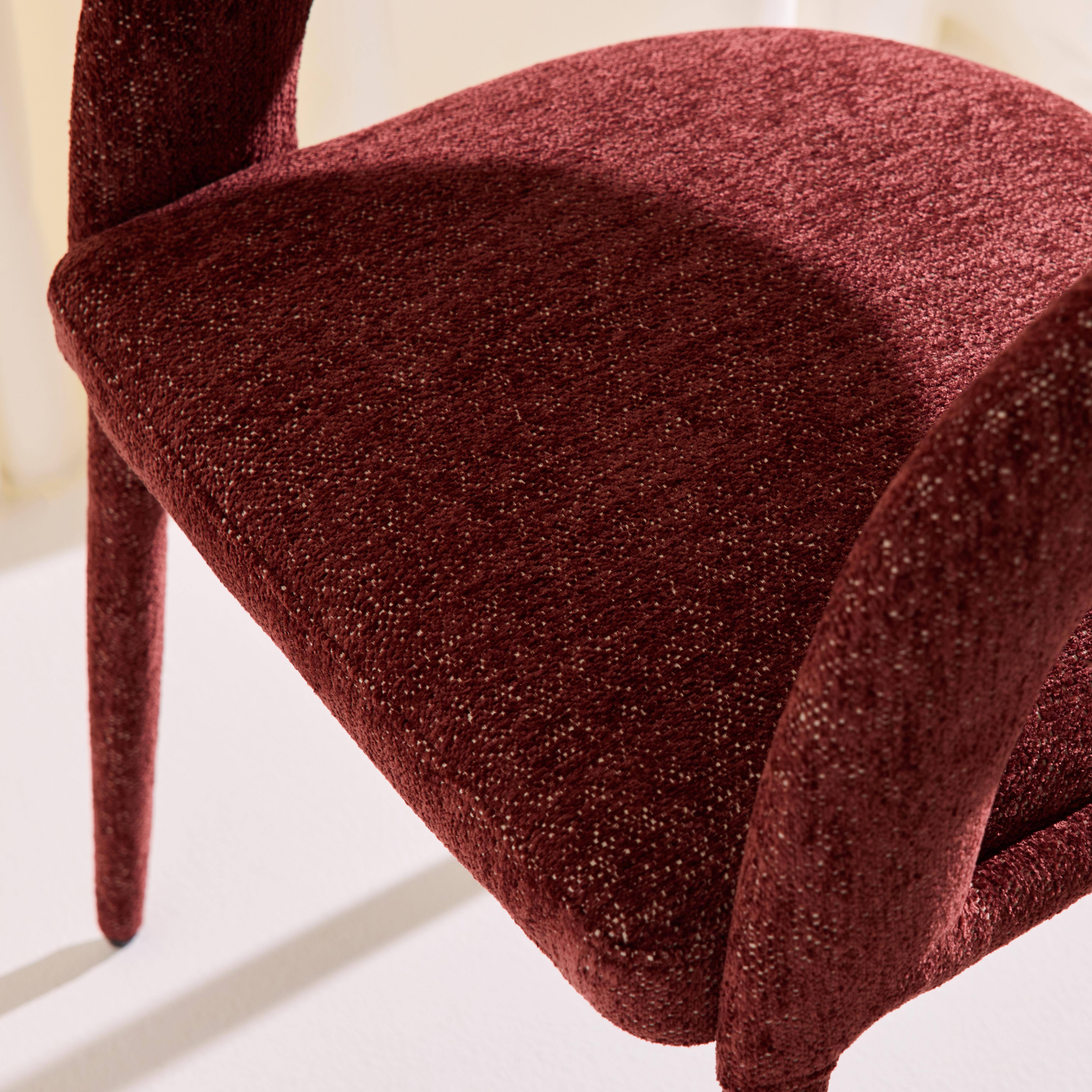 Lot de 2 fauteuils contemporain tissu bordeaux - Alessia Photo4
