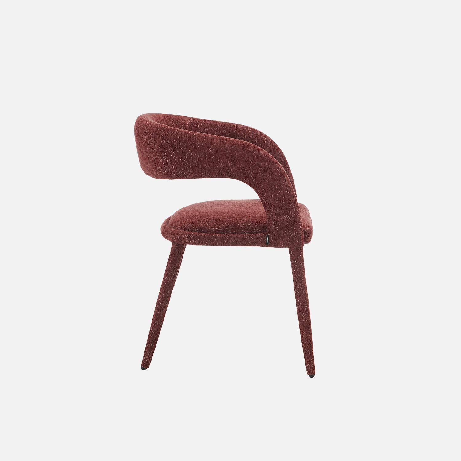 Sillón contemporáneo de tela, set de 2 Burdeos - 57.5x58x77.5 cm Photo4