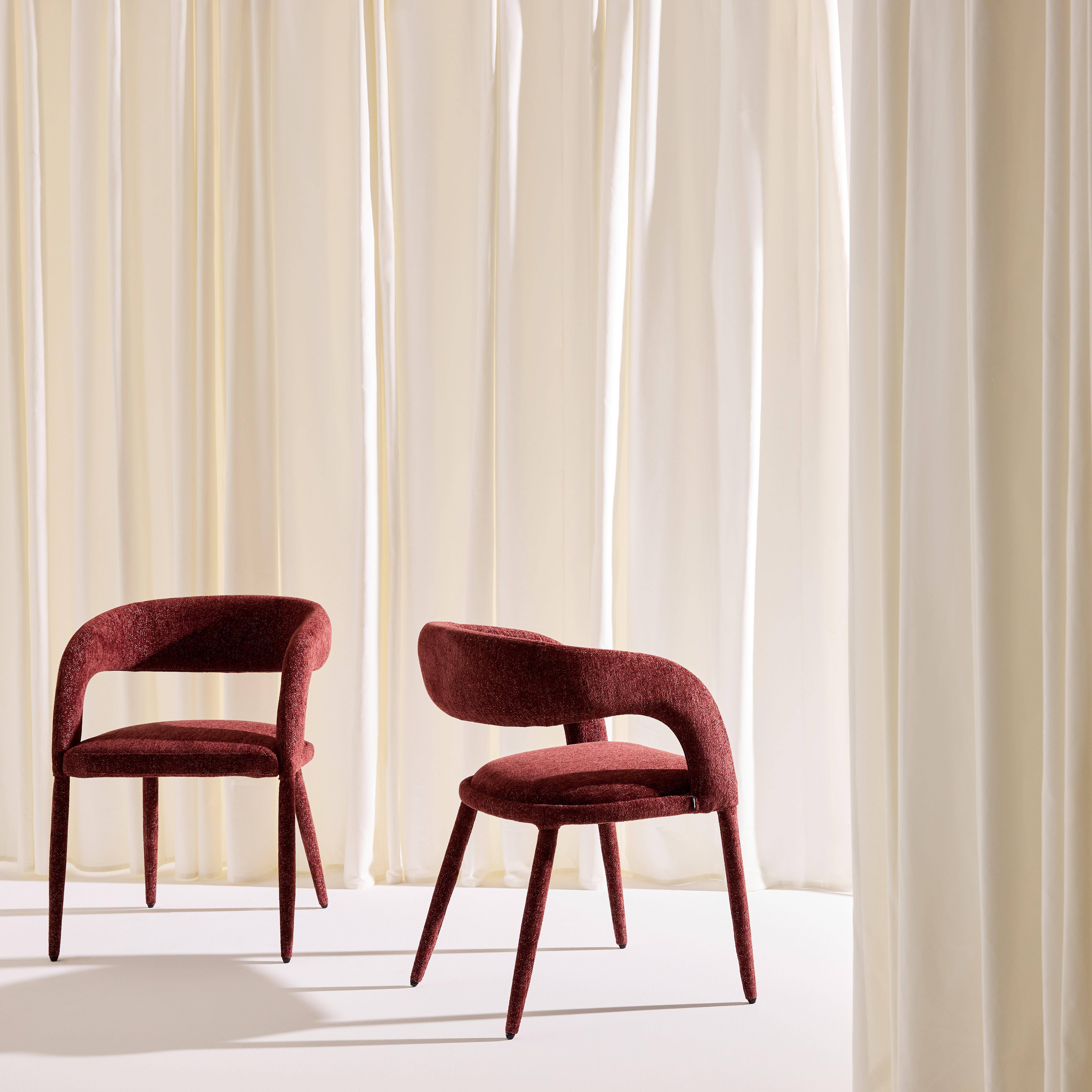 Lot de 2 fauteuils contemporain tissu bordeaux - Alessia,sweeek,Photo2