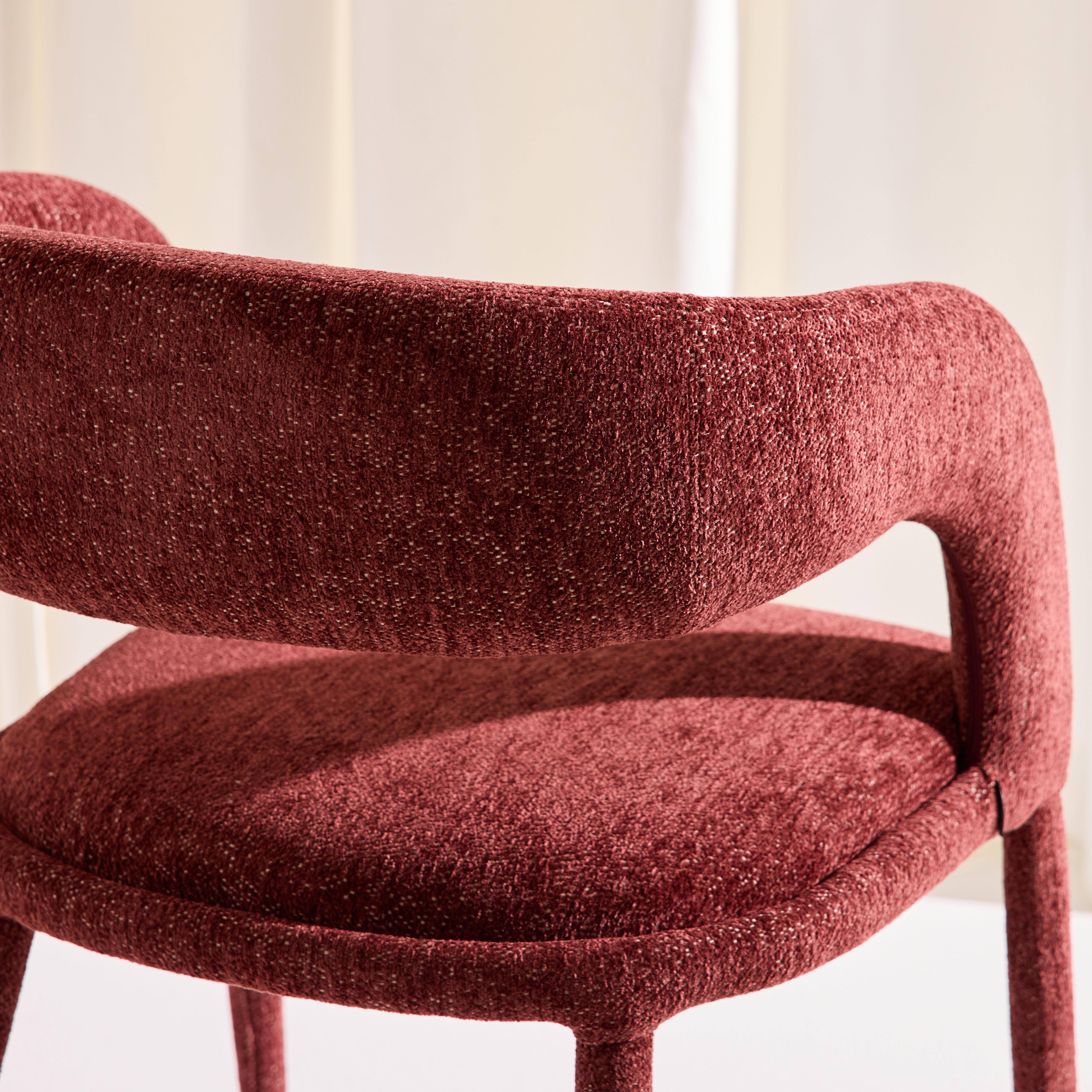 Lot de 2 fauteuils contemporain tissu bordeaux - Alessia,sweeek,Photo5