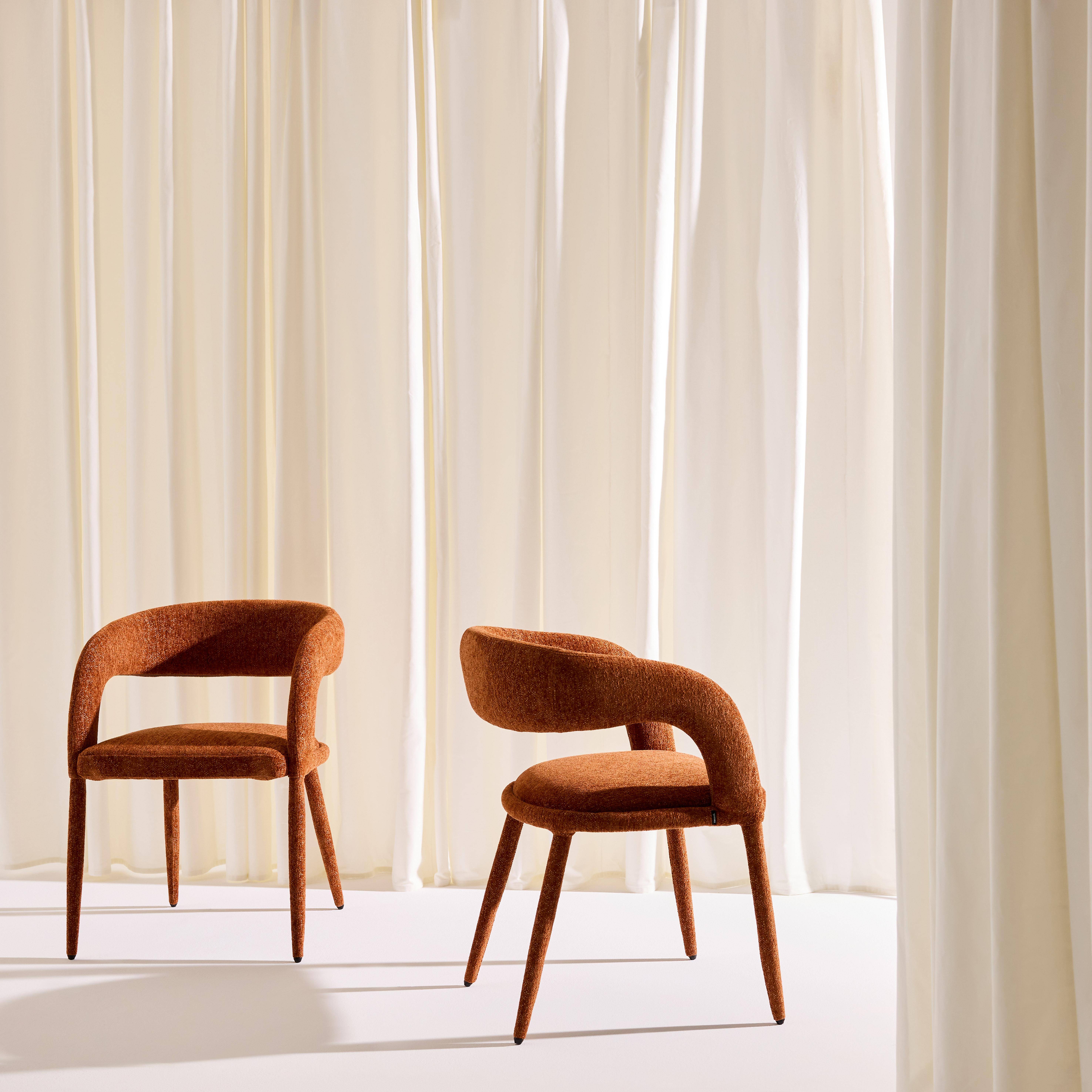 Sillón contemporáneo de tela, set de 2 Terracota - 57.5x58x77.5 cm Photo2