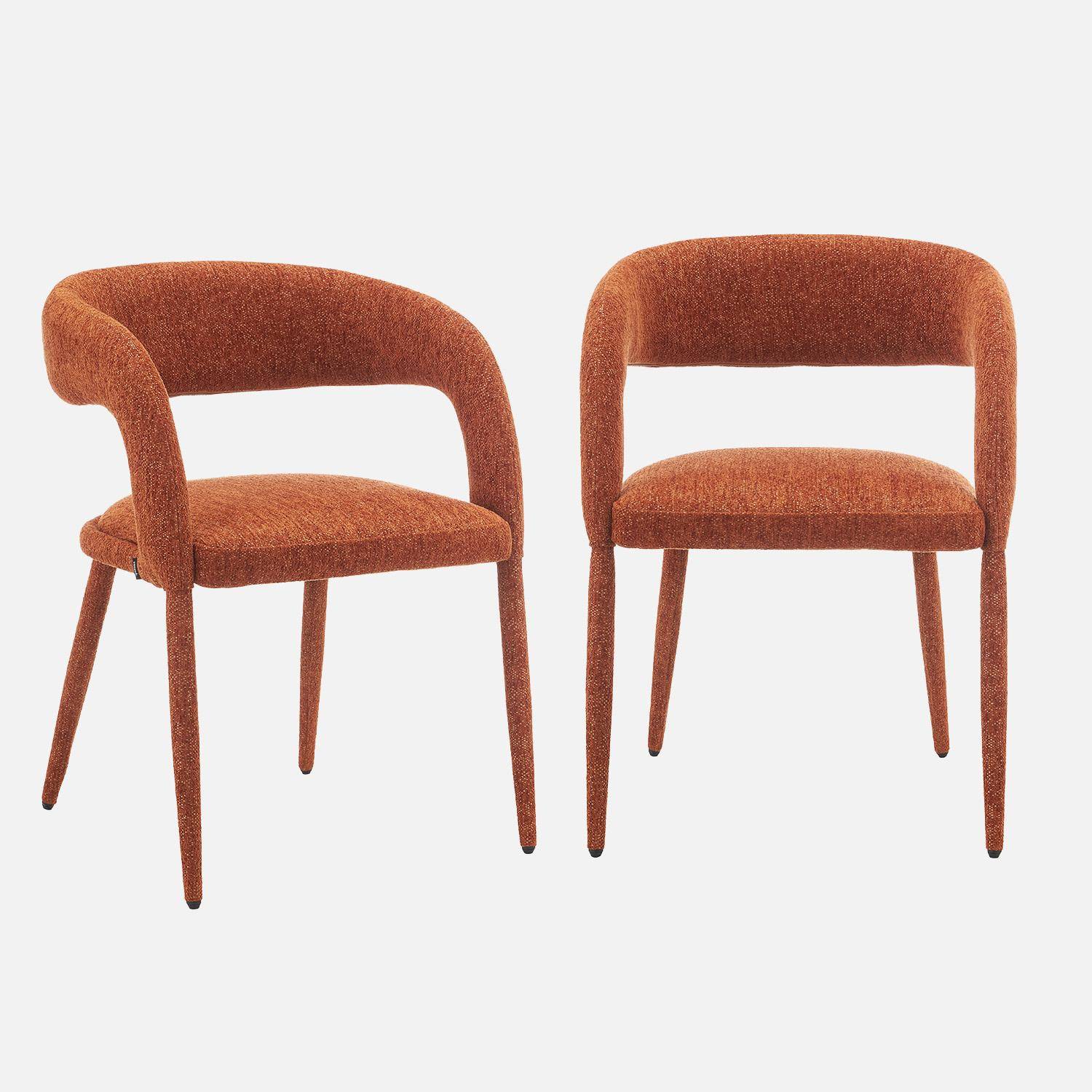 Sillón contemporáneo de tela, set de 2 Terracota - 57.5x58x77.5 cm Photo1
