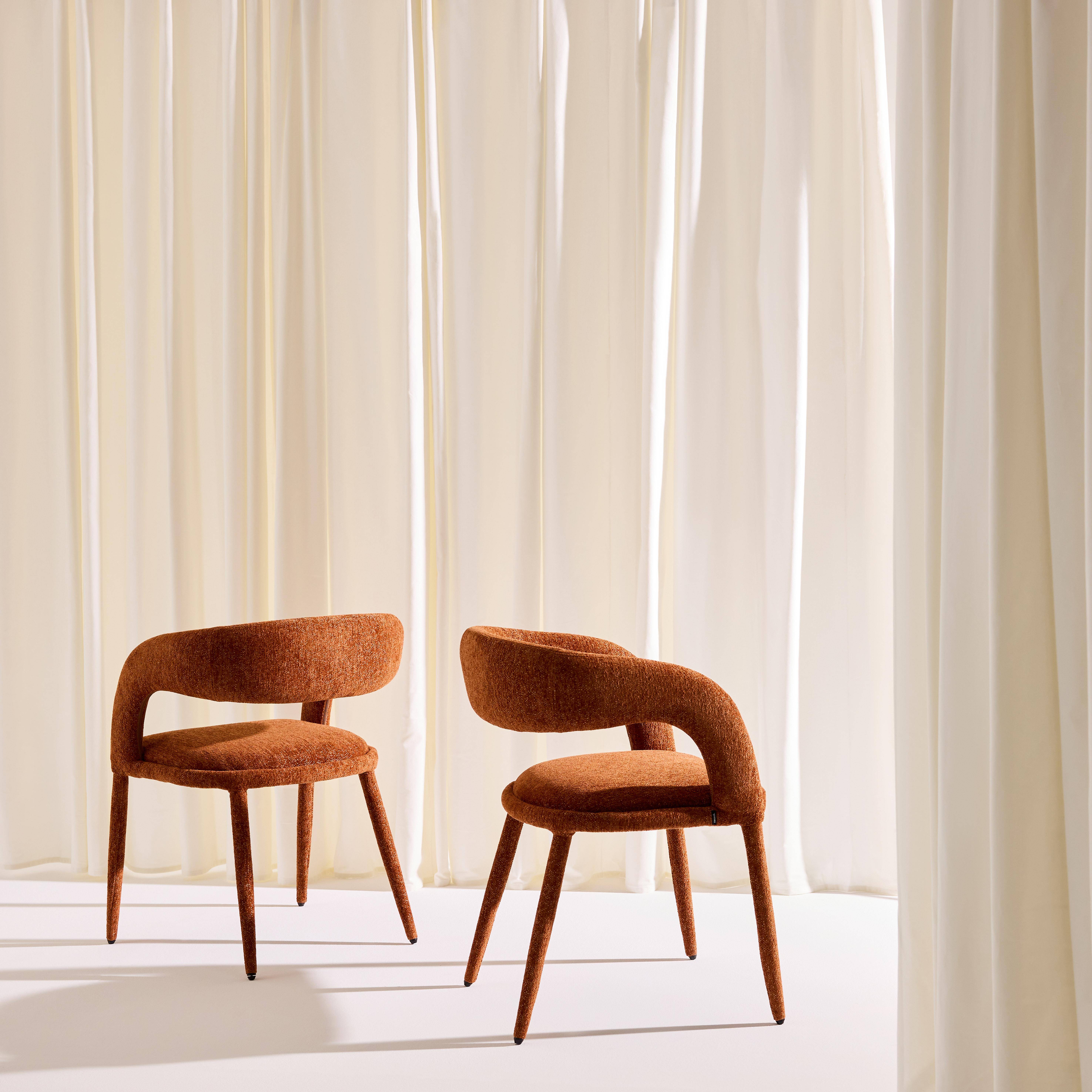 Sillón contemporáneo de tela, set de 2 Terracota - 57.5x58x77.5 cm Photo3