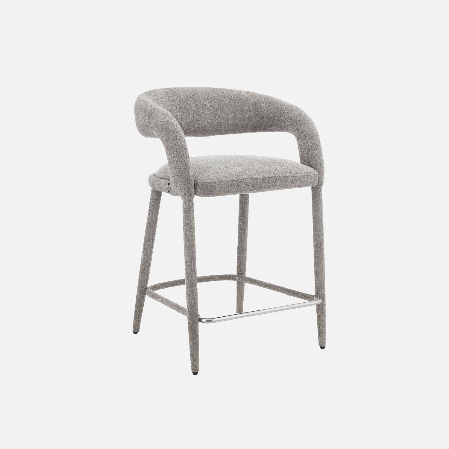 Taburete de bar contemporáneo de tela, set de 2 Pardo - 56x56x86 cm,sweeek,Photo3