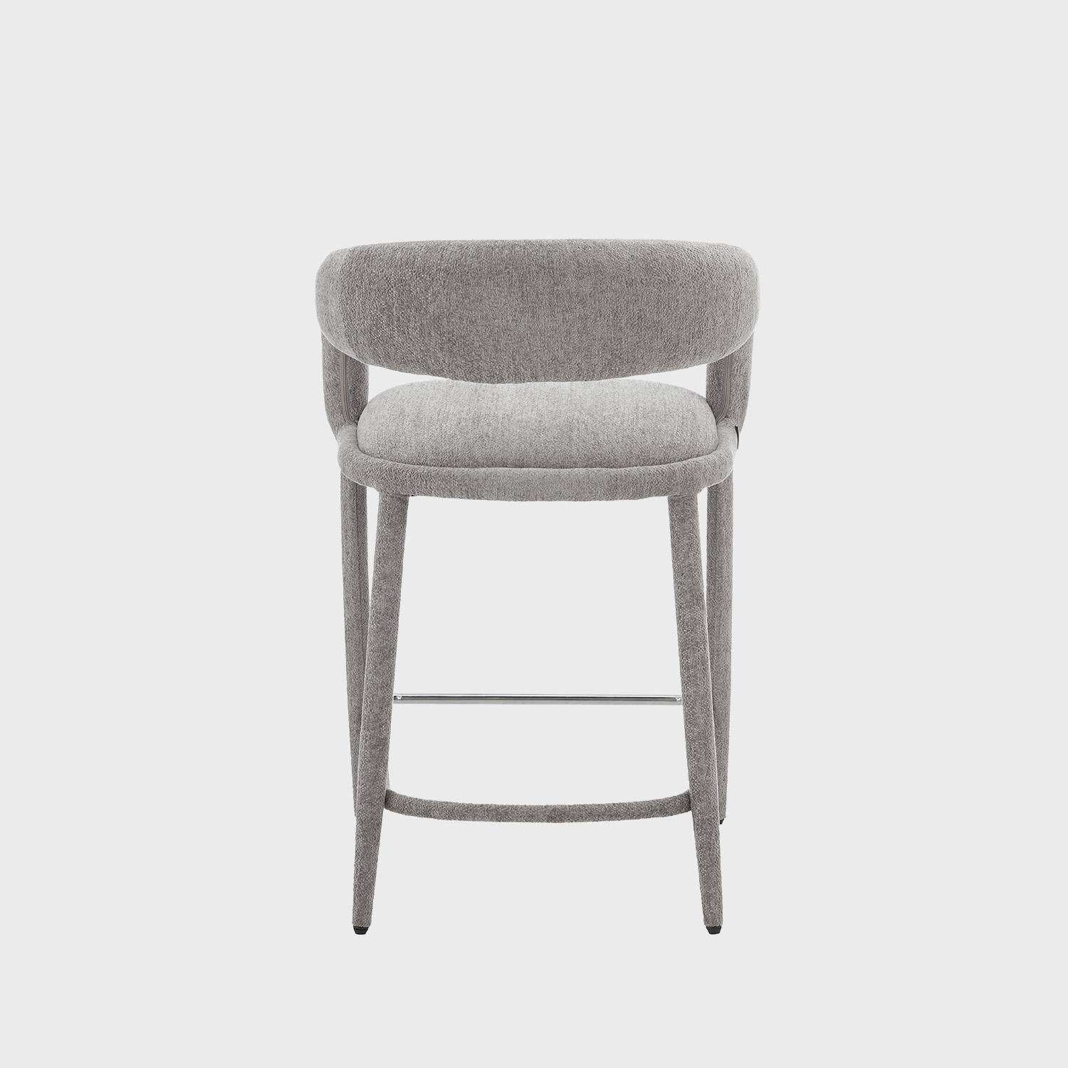 Taburete de bar contemporáneo de tela, set de 2 Pardo - 56x56x86 cm,sweeek,Photo5