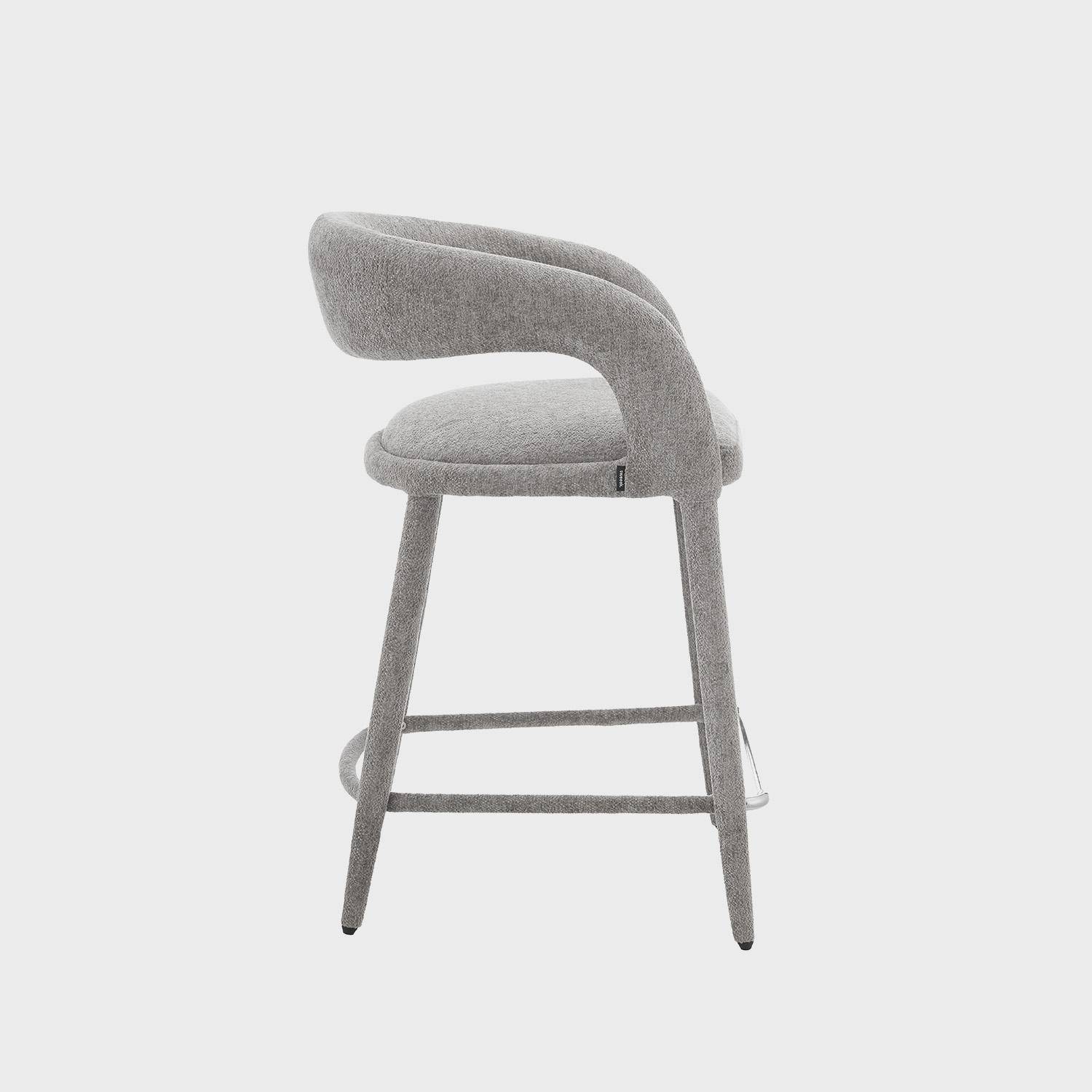 Taburete de bar contemporáneo de tela, set de 2 Pardo - 56x56x86 cm Photo6