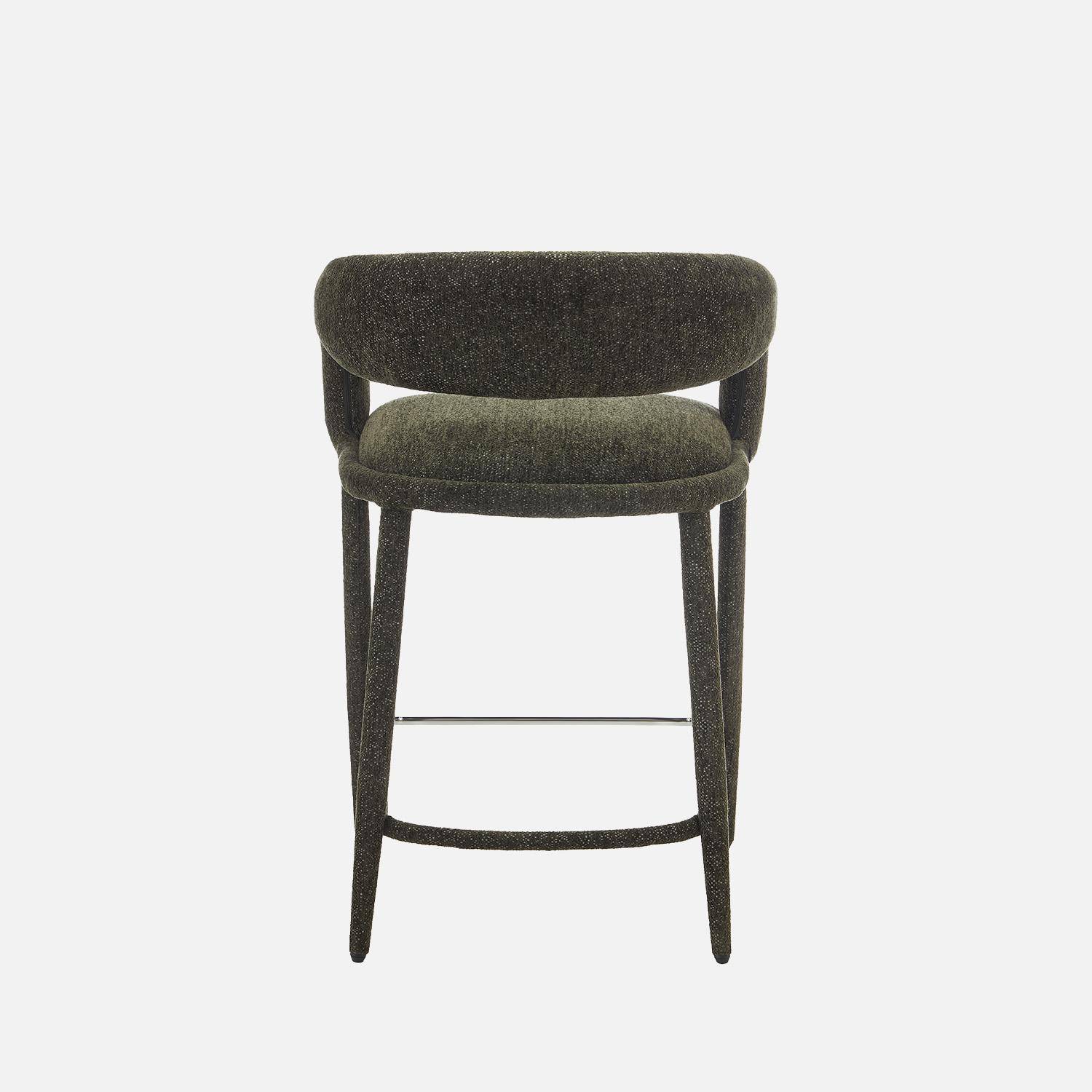 Taburete de bar contemporáneo de tela, set de 2 Verde kaki - 56x56x86 cm Photo5