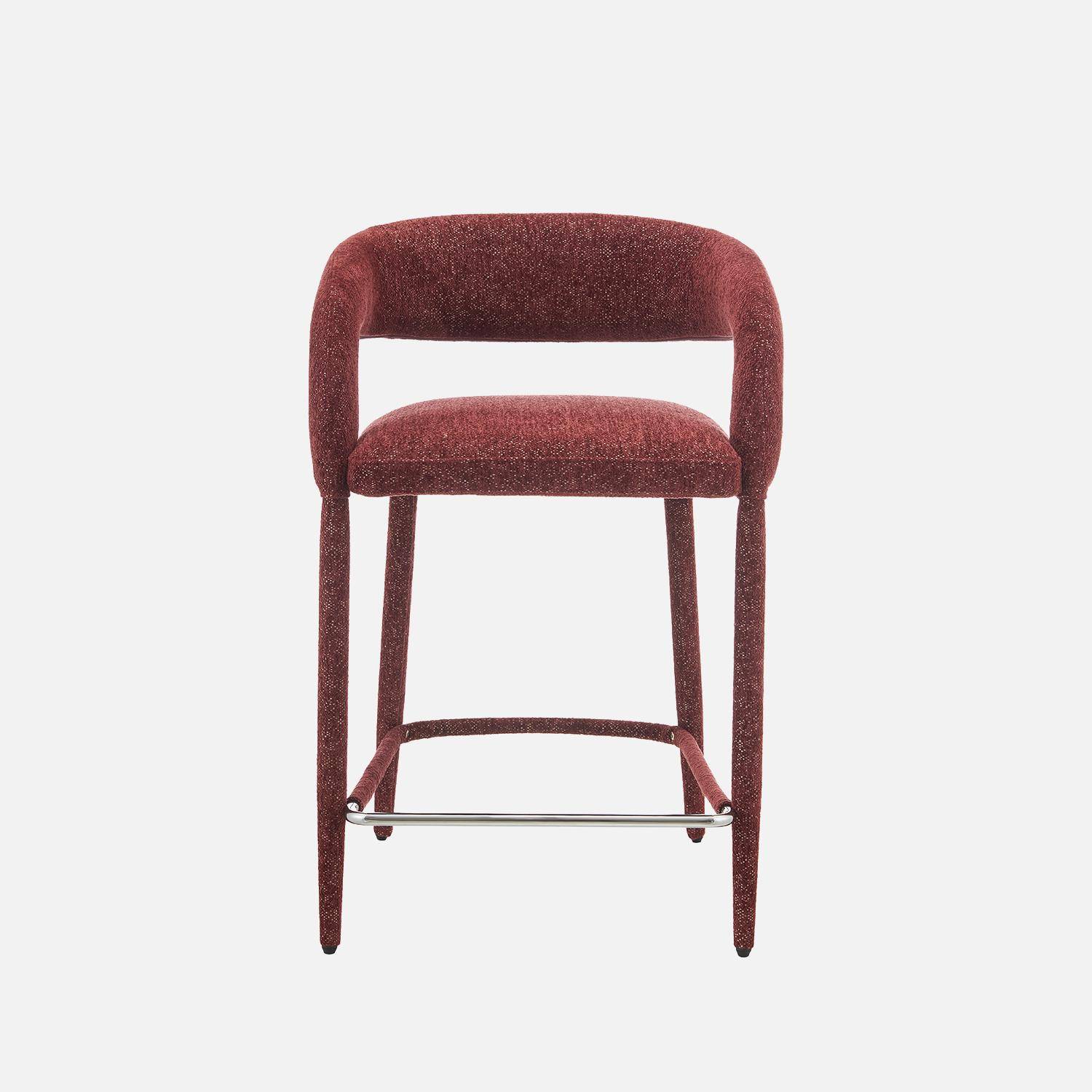 Taburete de bar contemporáneo de tela, set de 2 Burdeos - 56x56x86 cm Photo3