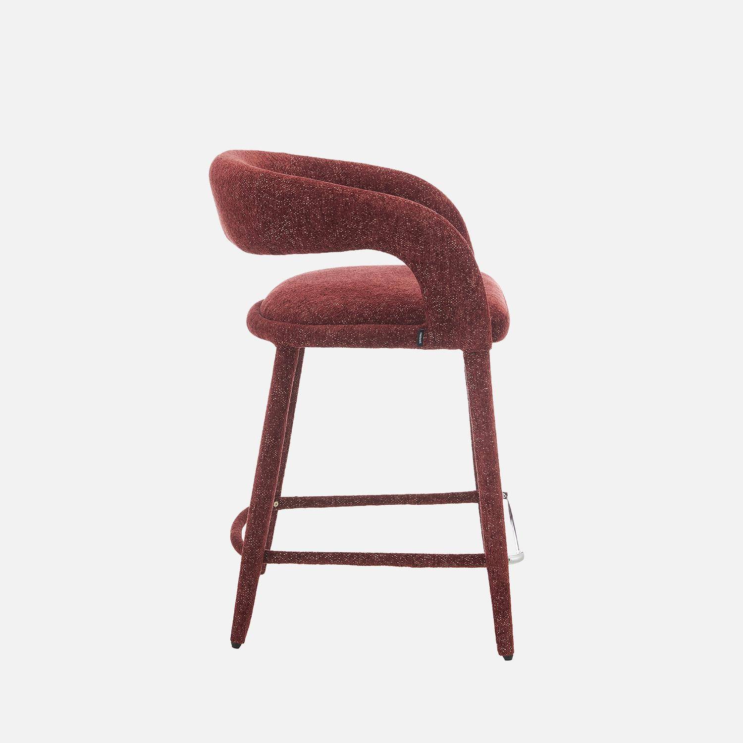 Taburete de bar contemporáneo de tela, set de 2 Burdeos - 56x56x86 cm Photo5