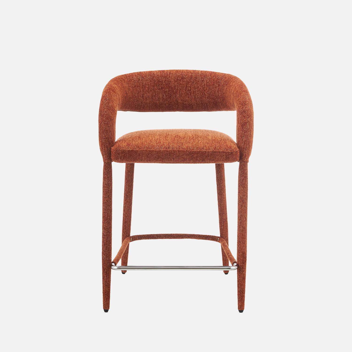Taburete de bar contemporáneo de tela, set de 2 Terracota - 56x56x86 cm,sweeek,Photo4