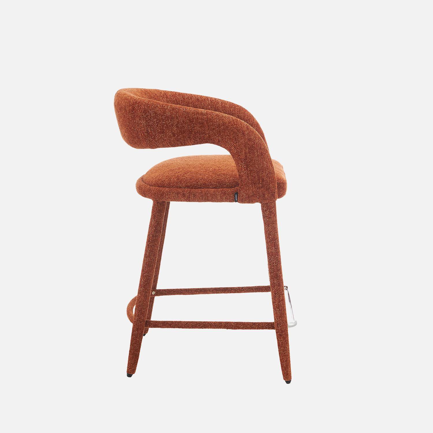 Taburete de bar contemporáneo de tela, set de 2 Terracota - 56x56x86 cm Photo6
