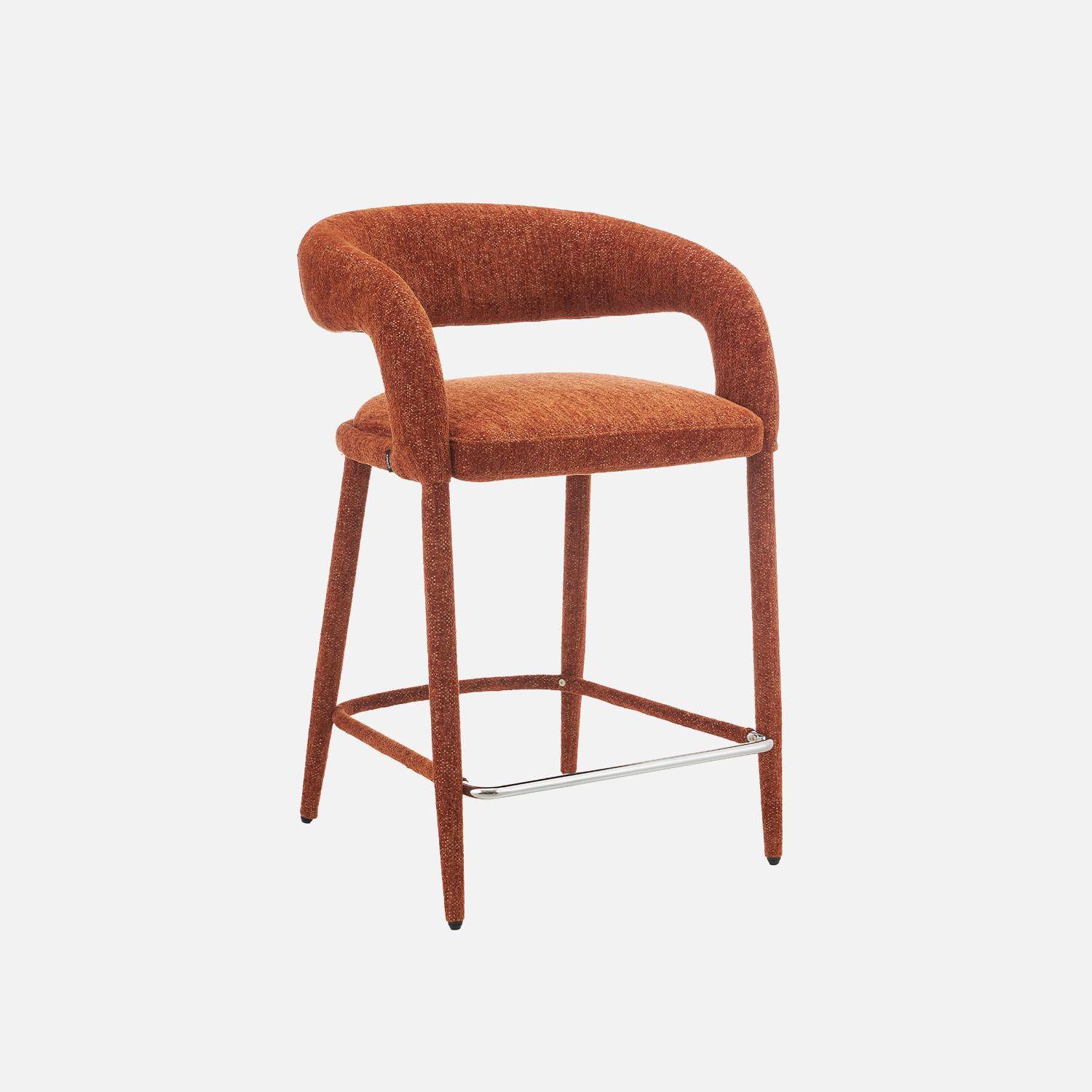 Taburete de bar contemporáneo de tela, set de 2 Terracota - 56x56x86 cm Photo3