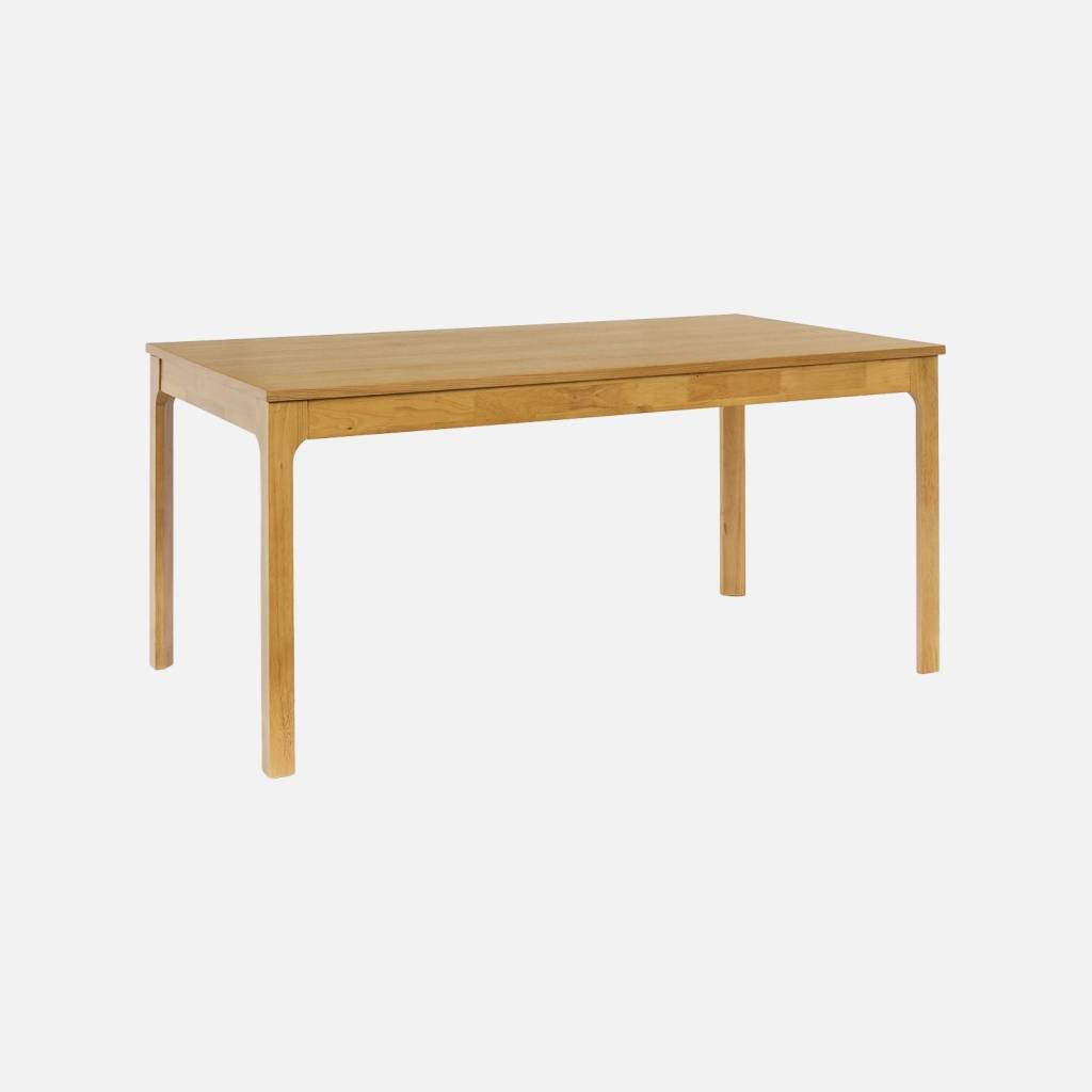 Mesa de jantar extensível em madeira de seringueira e carvalho, 6-8 lugares, Natural