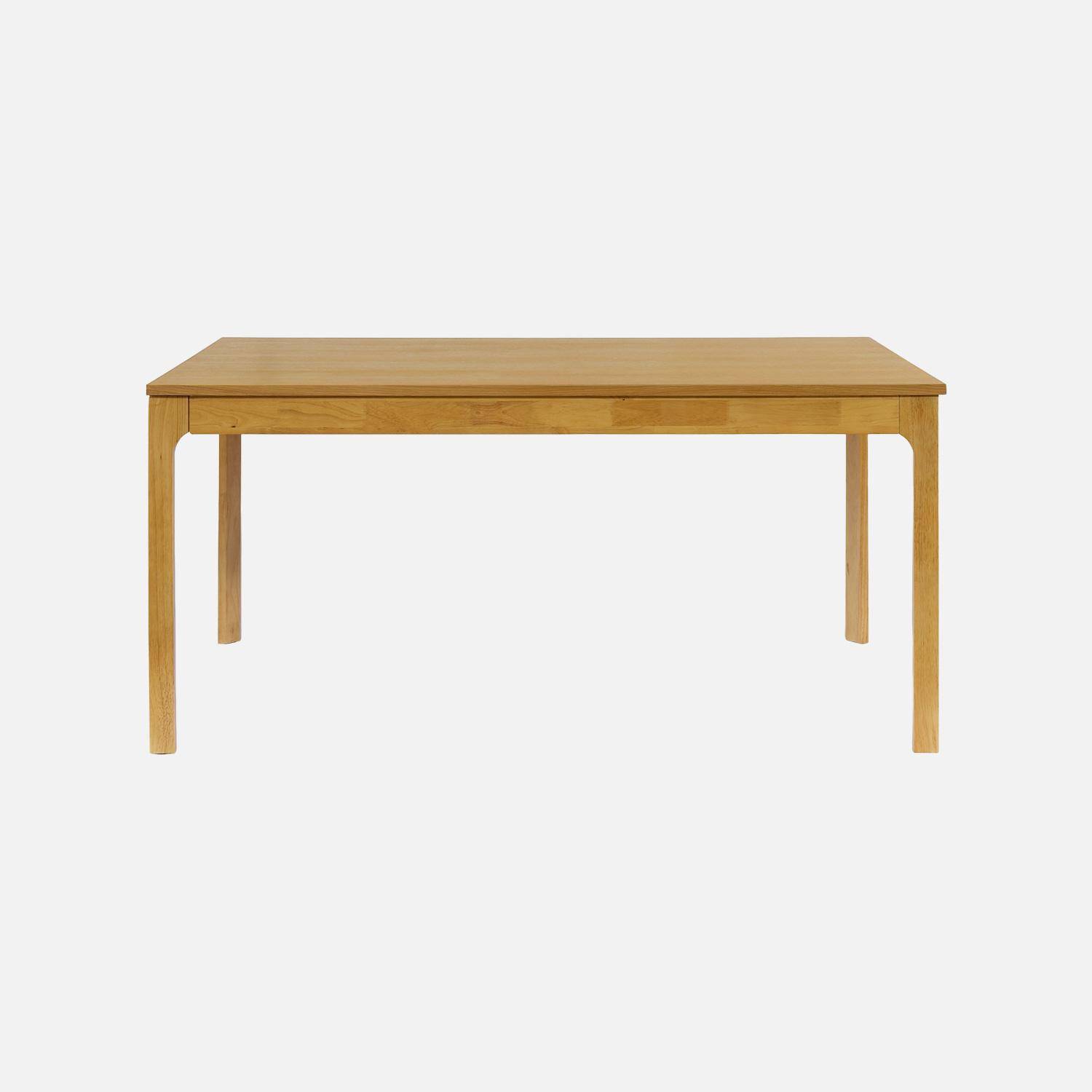 Mesa de jantar extensível em madeira de seringueira e carvalho, 6-8 lugares, Felicie, Natural, 160x90x75 cm,sweeek,Photo2