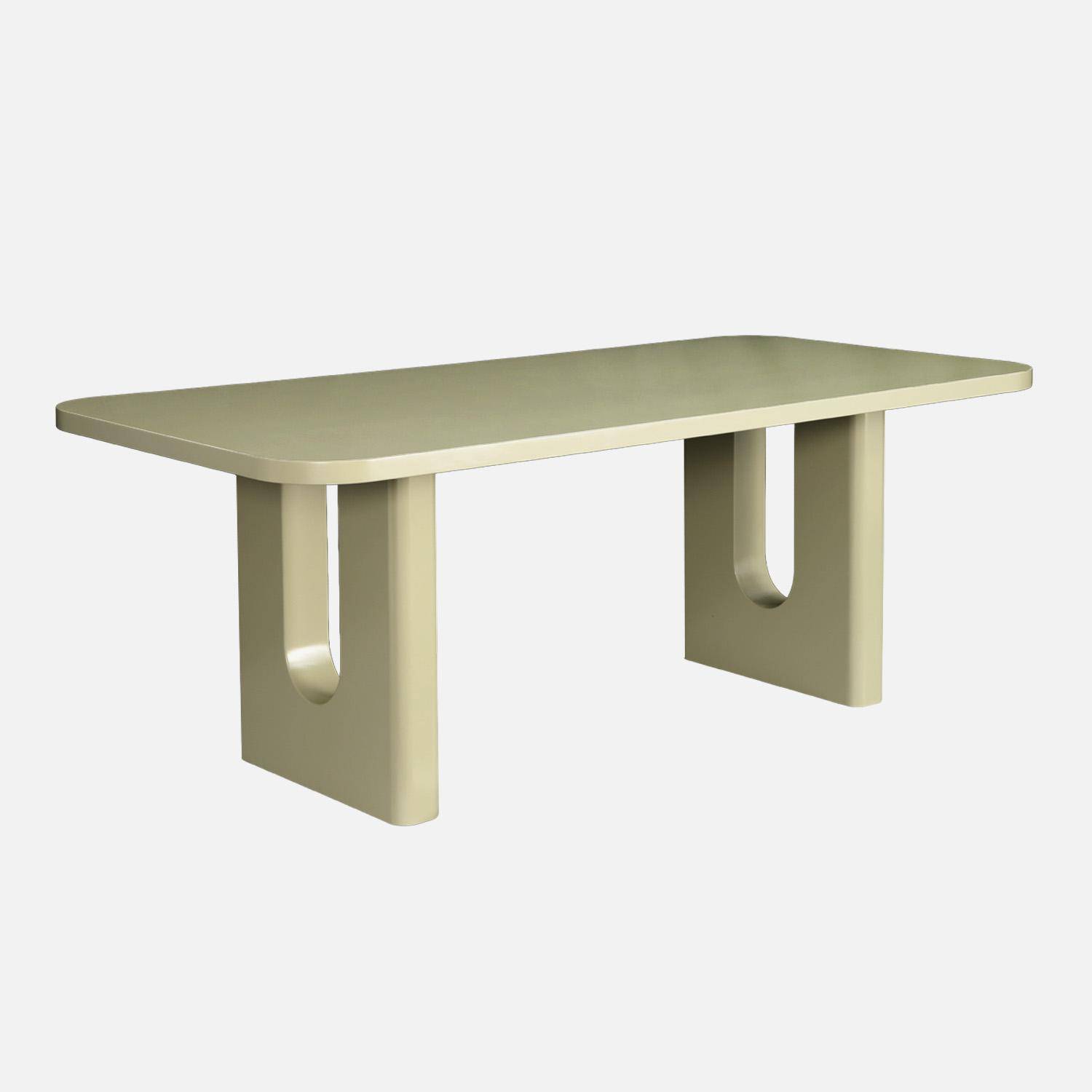 Mesa de comedor acabado mate, 8 plazas, Sia, Verde salvia, 200x100x76 cm,sweeek,Photo2