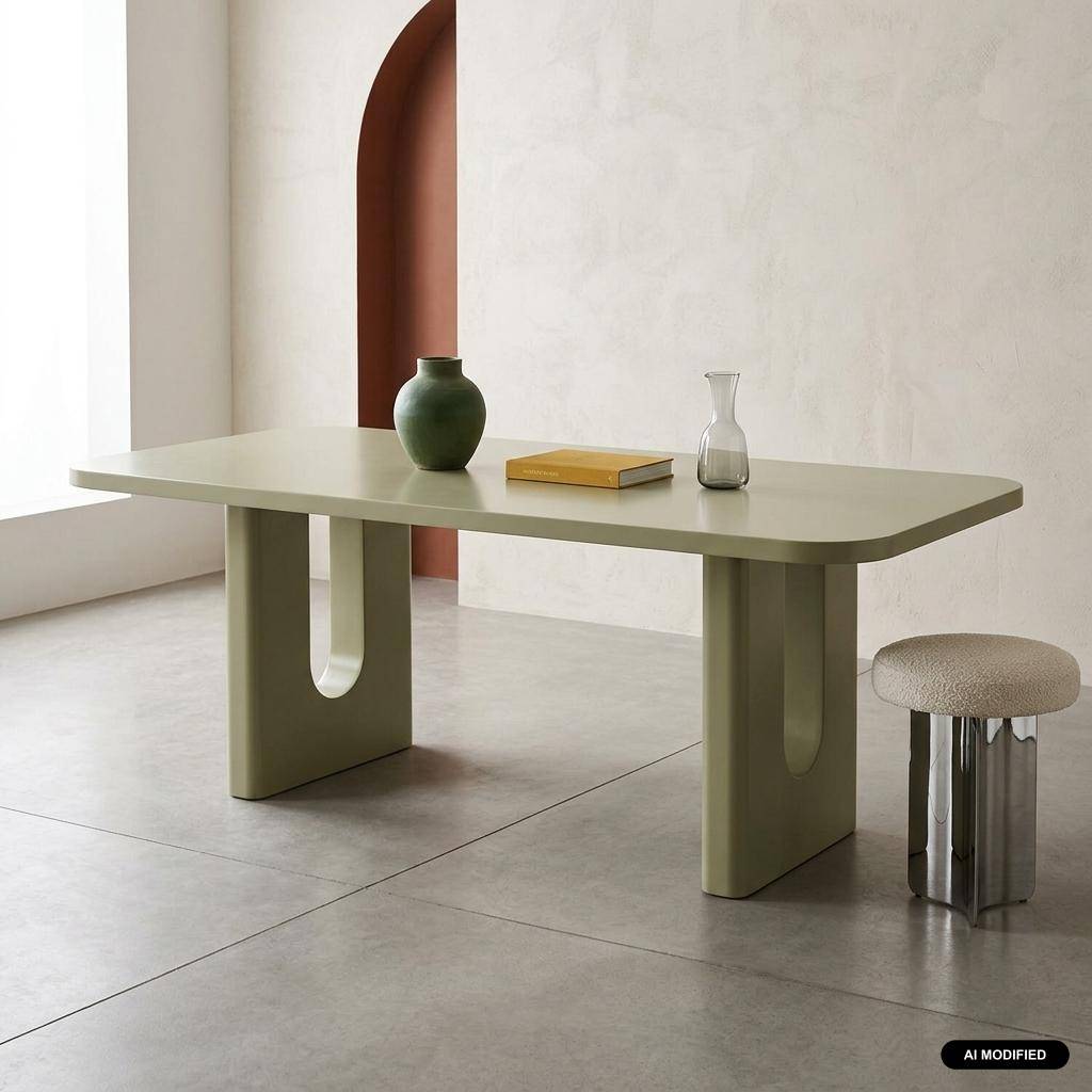 Mesa de comedor acabado mate, 8 plazas, Sia, Verde salvia, 200x100x76 cm Photo1