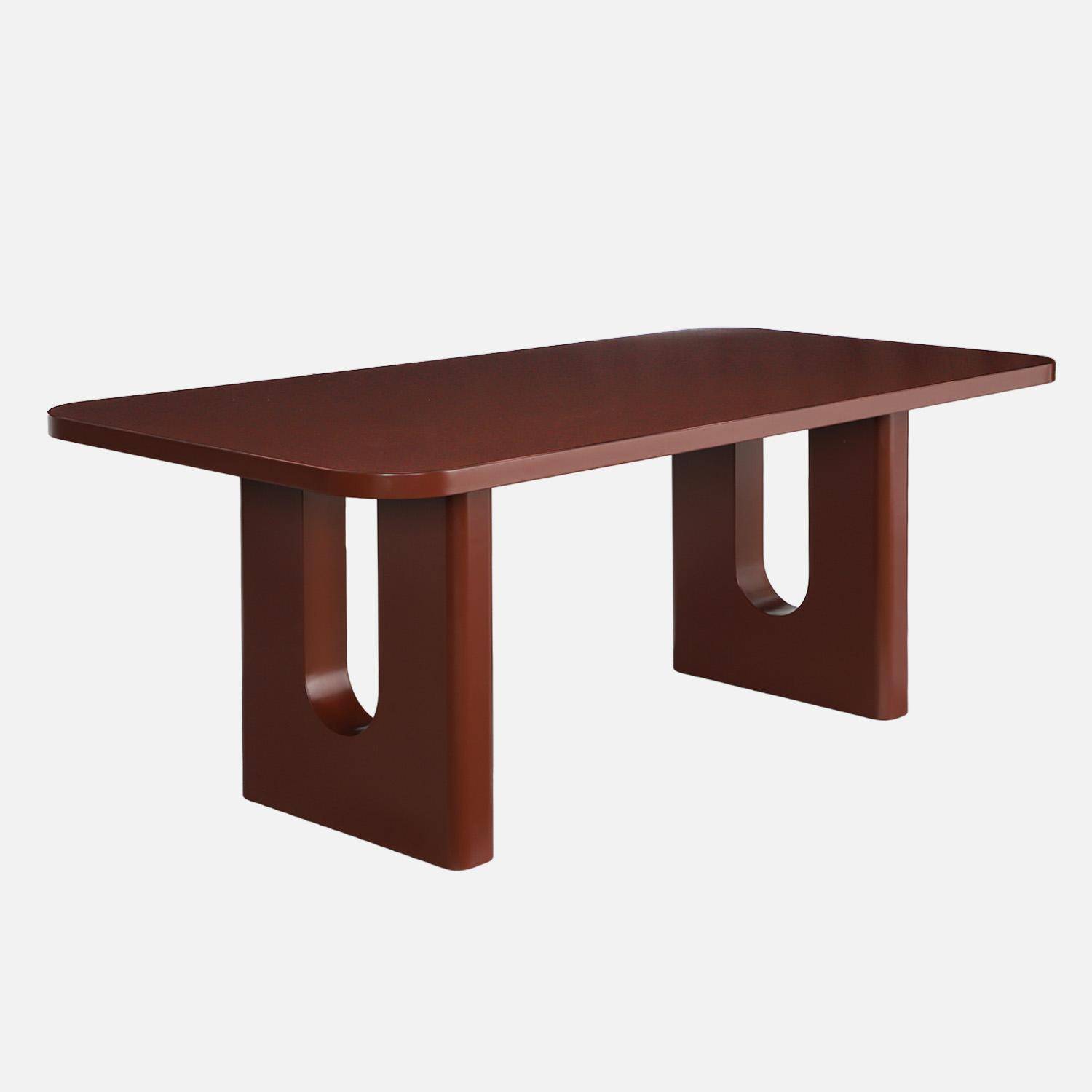 Eettafel matte afwerking met 8 plaatsen bordeauxrood - Sia,sweeek,Photo2