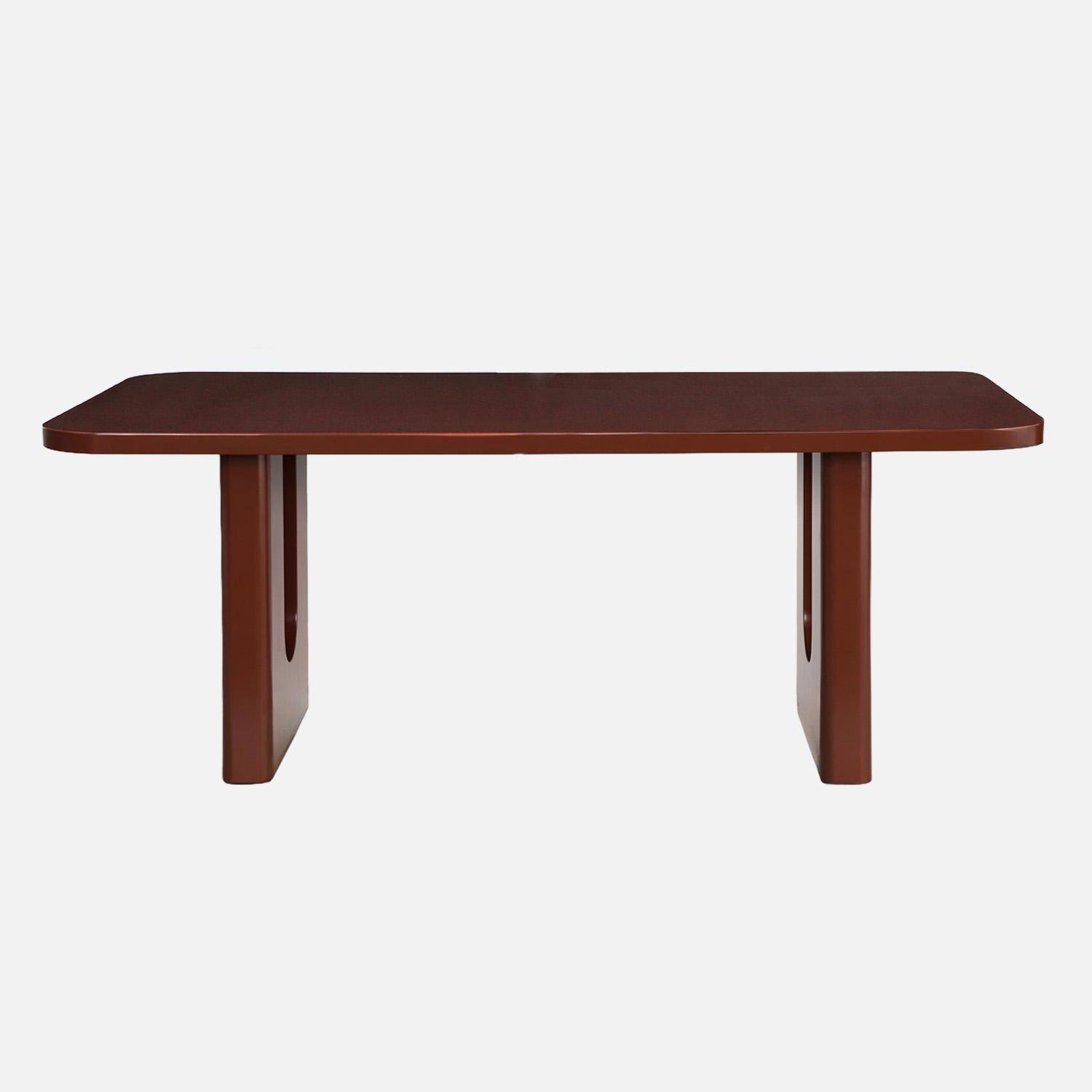 Mesa de comedor acabado mate, 8 plazas, Sia, Burdeos, 200x100x76 cm Photo2