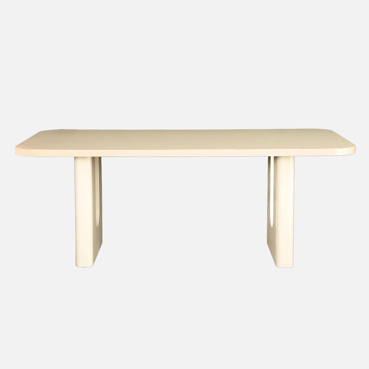 Mesa de comedor acabado mate, 8 plazas, Sia, Crema, 200x100x76 cm,sweeek,Photo2