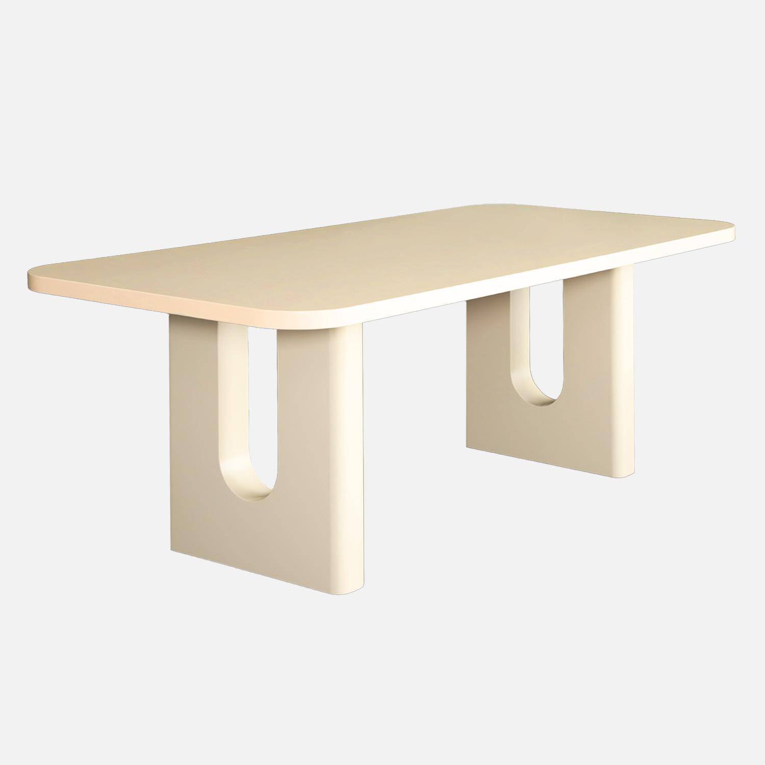 Mesa de comedor acabado mate, 8 plazas, Sia, Crema, 200x100x76 cm,sweeek,Photo2