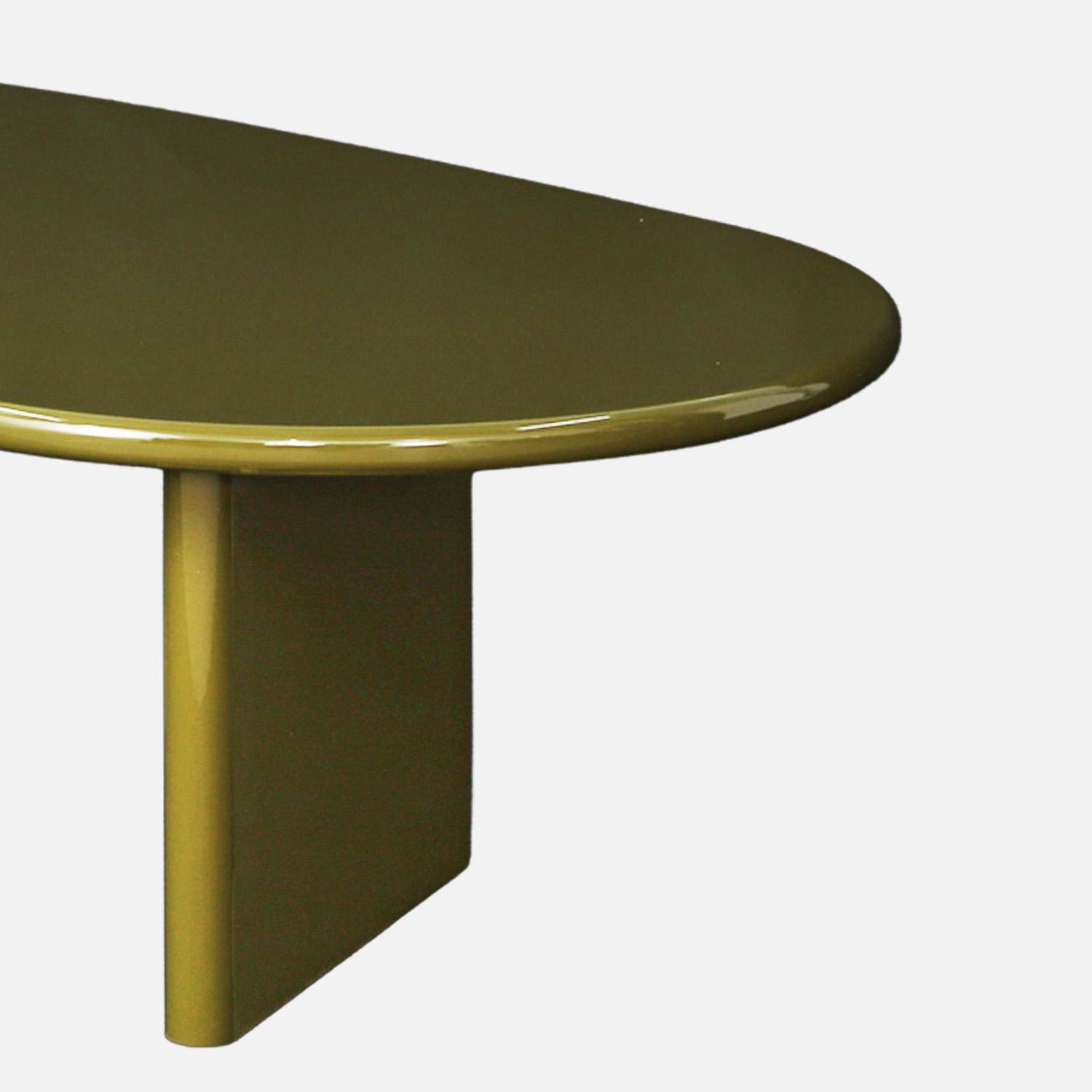 Table basse ovale finition glossy kaki - Rumi,sweeek,Photo4