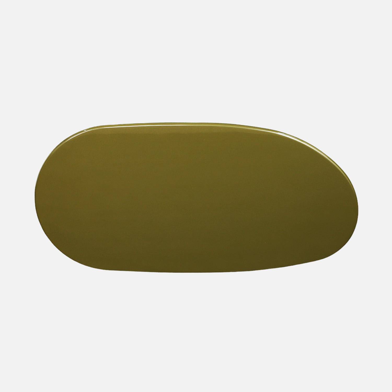 Table basse ovale finition glossy kaki - Rumi Photo4