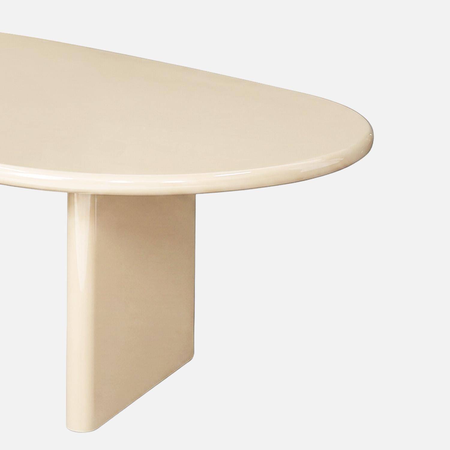 Table basse ovale finition glossy crème - Rumi,sweeek,Photo4